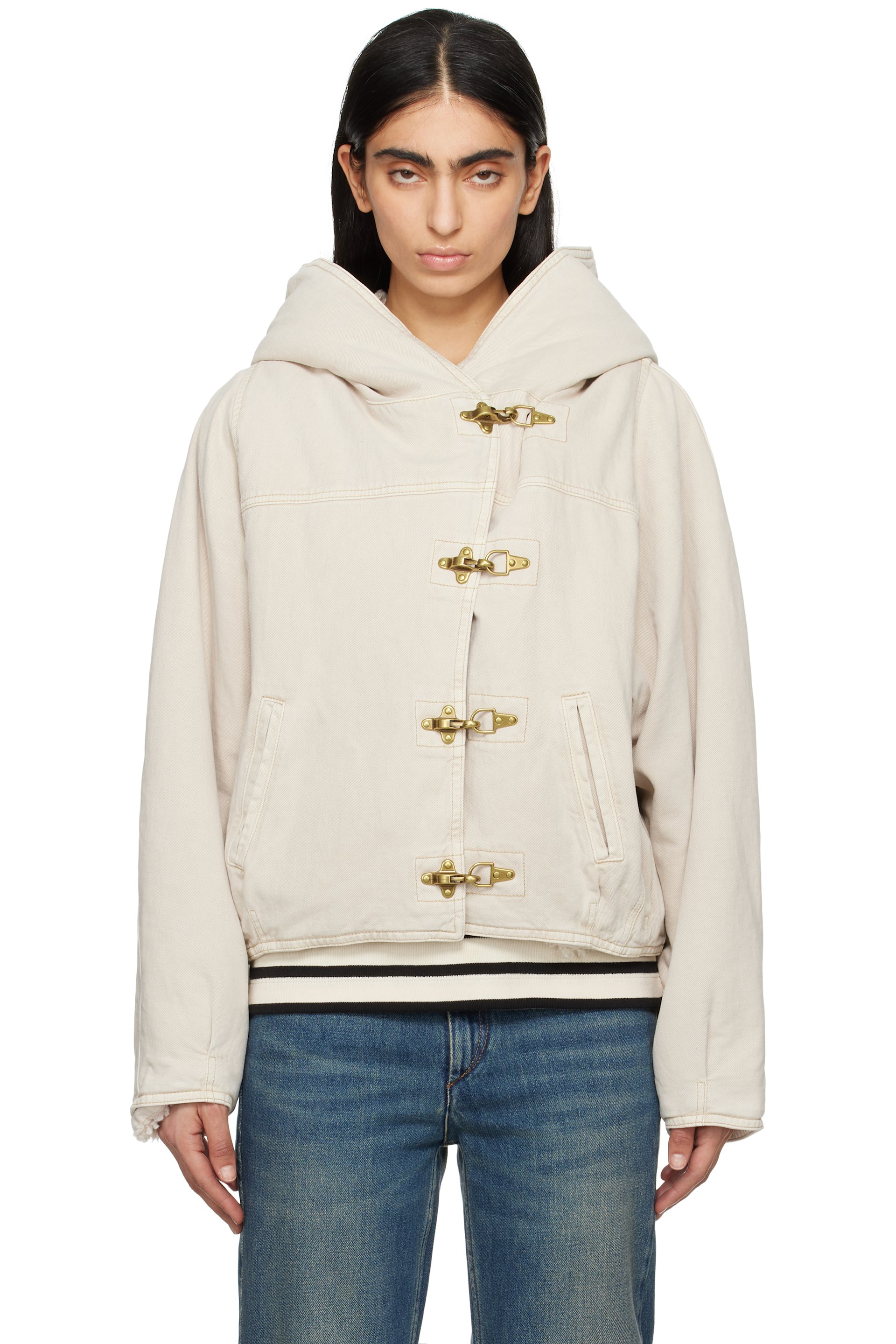 Isabel Marant - Blouson Biane beige en denim