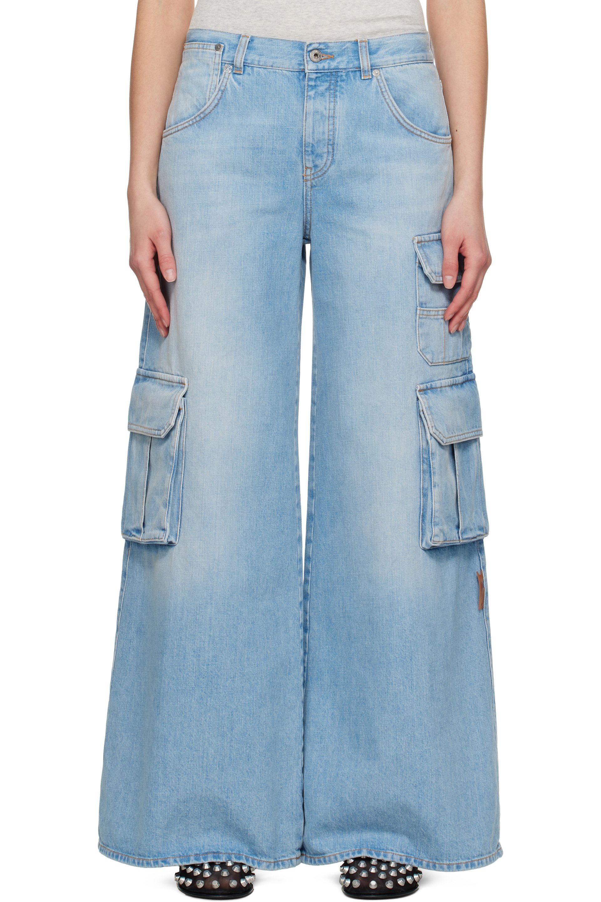 Off-White - Jean ample bleu en denim