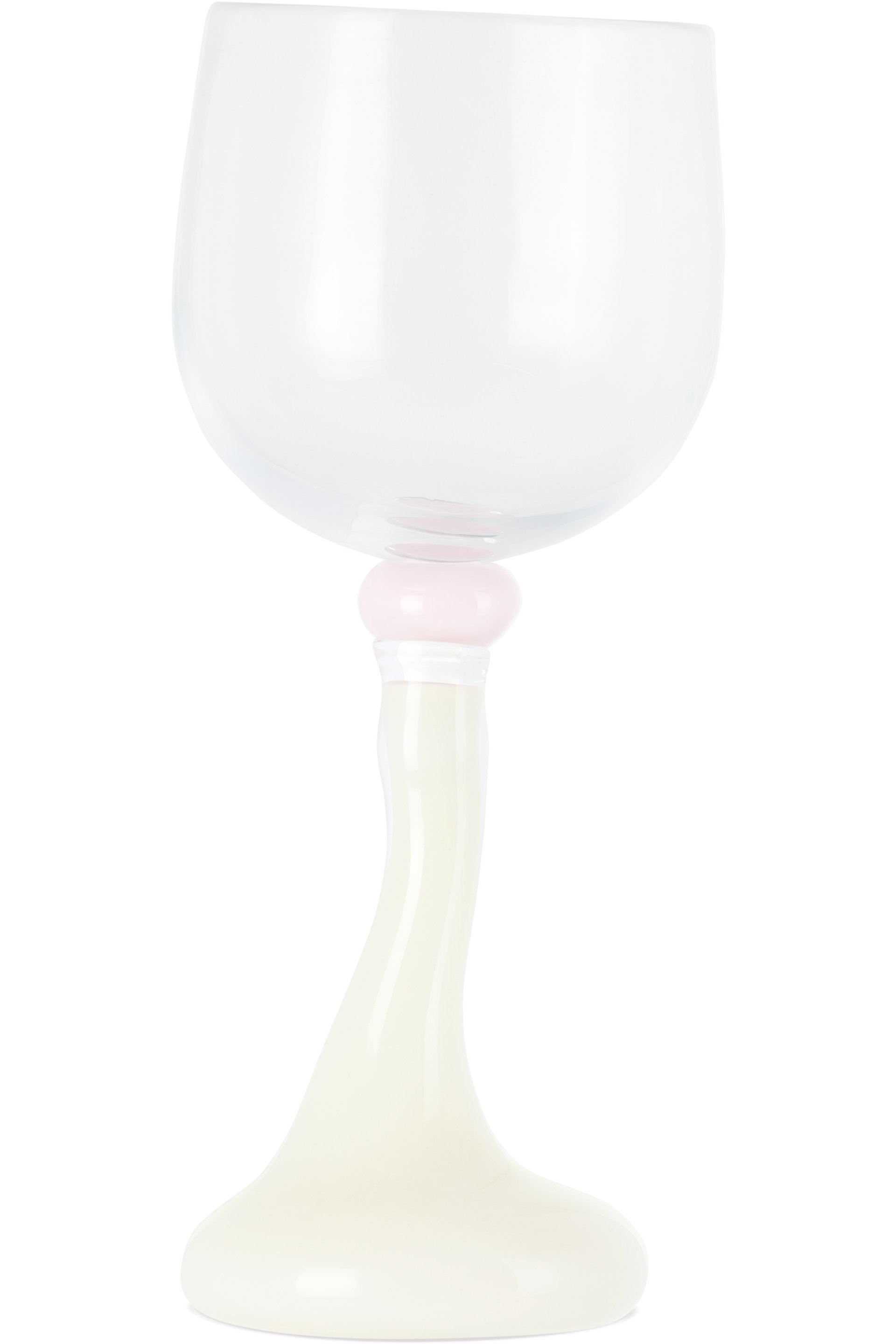Helle Mardahl - Off-White & Pink Bon Bon 'The Goblet Mega' Red Wine Glass