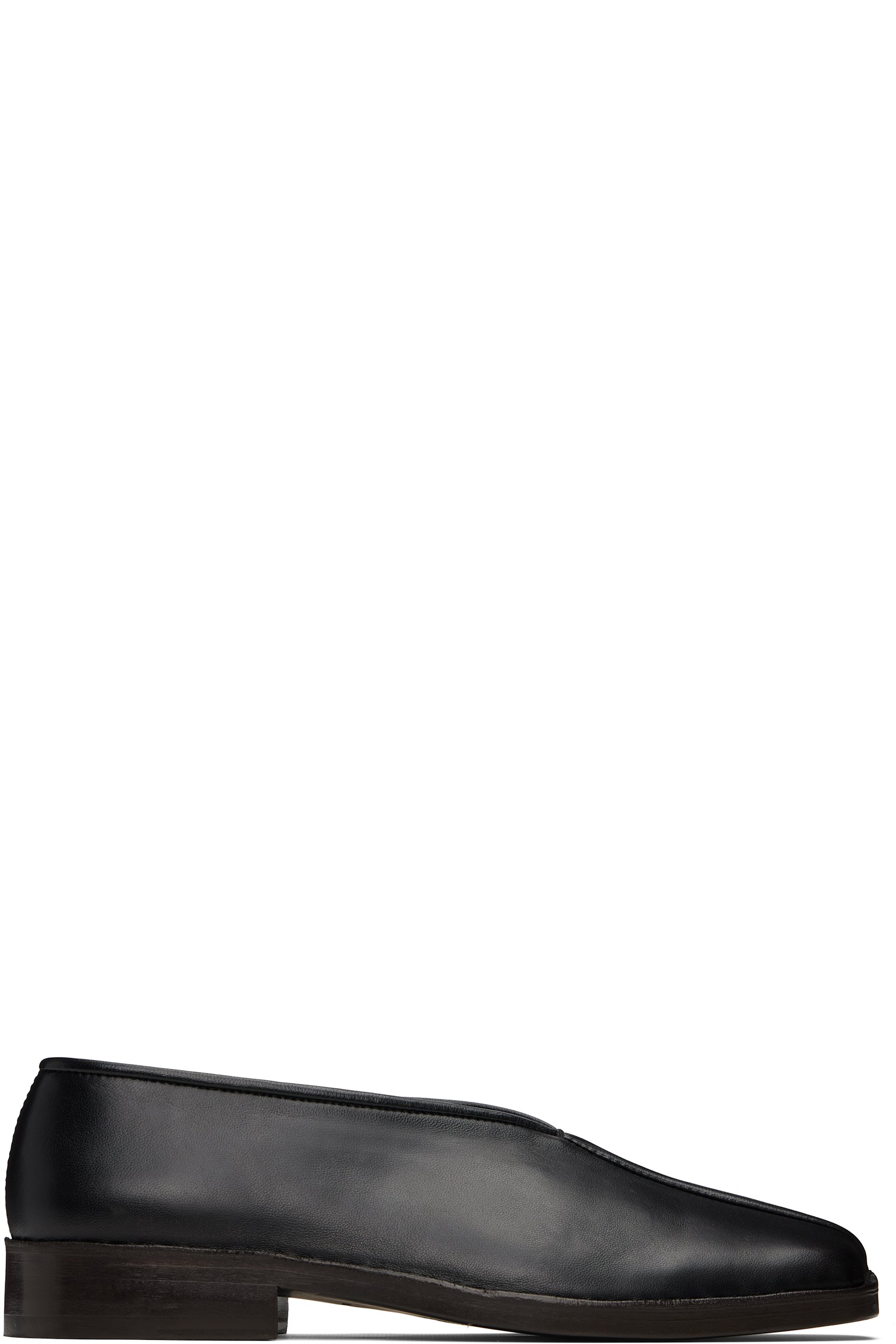 LEMAIRE - Black Flat Piped Slippers