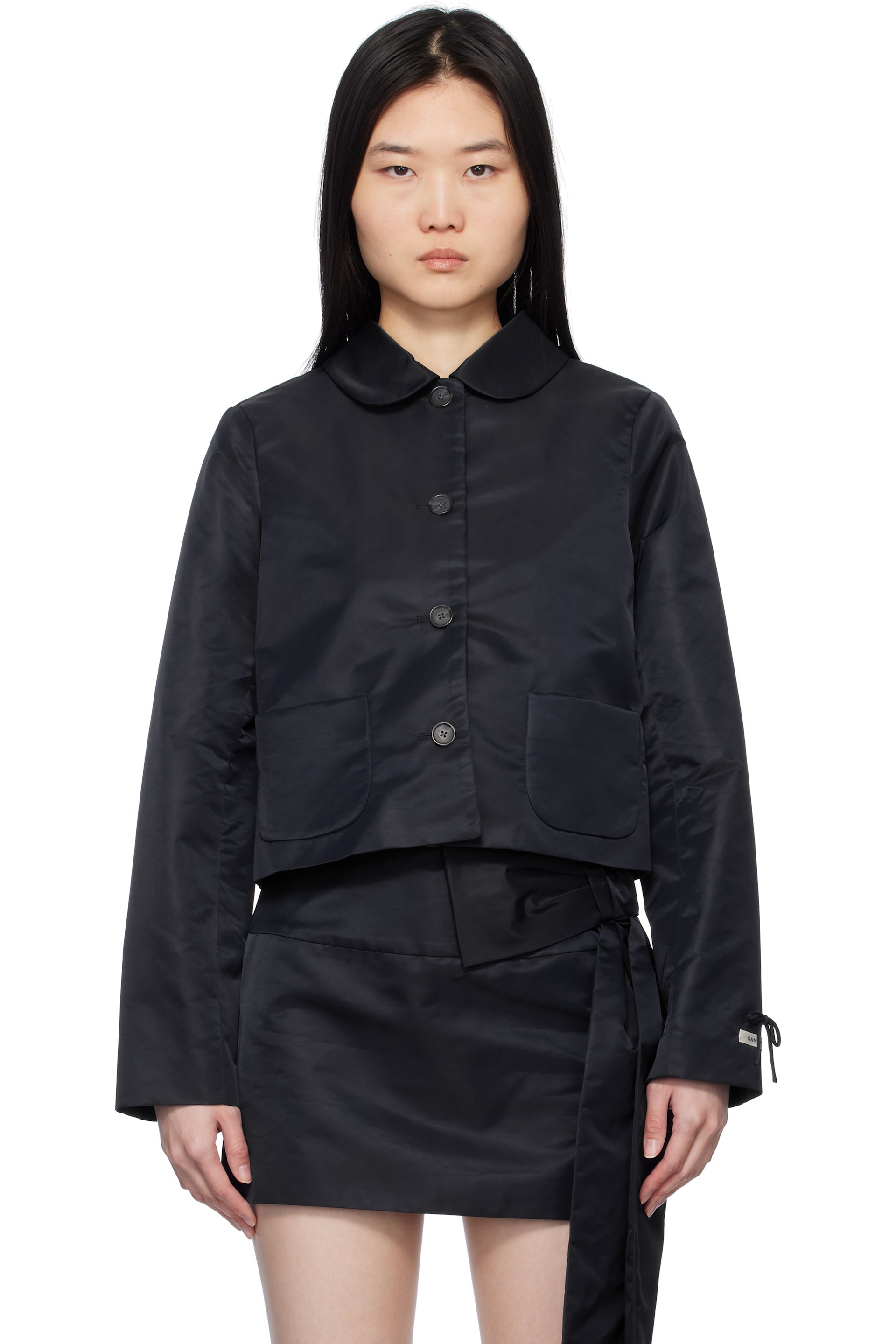 Sandy Liang - Blouson Shelby bleu marine