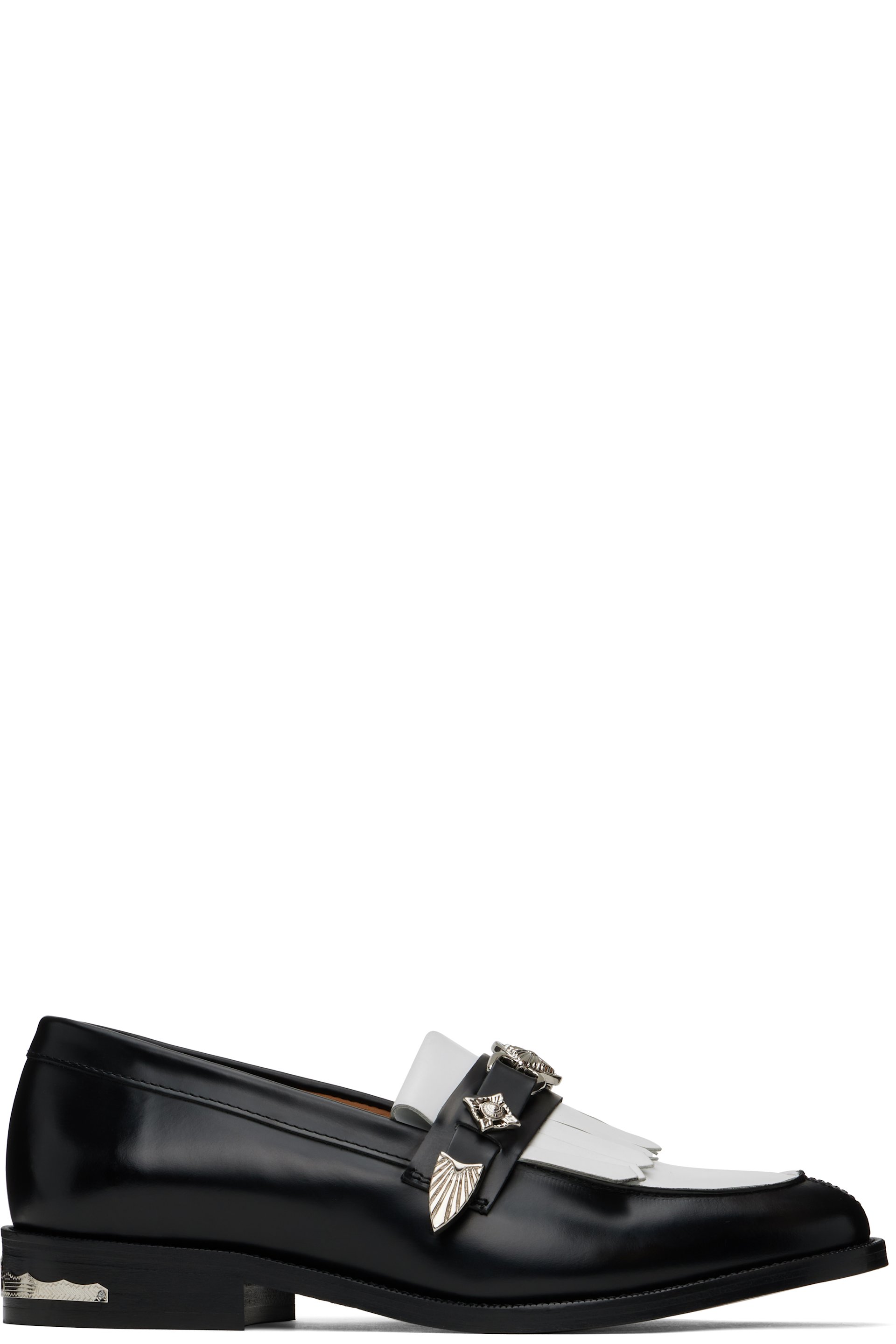 Toga Virilis - Black & White Fringe Loafers