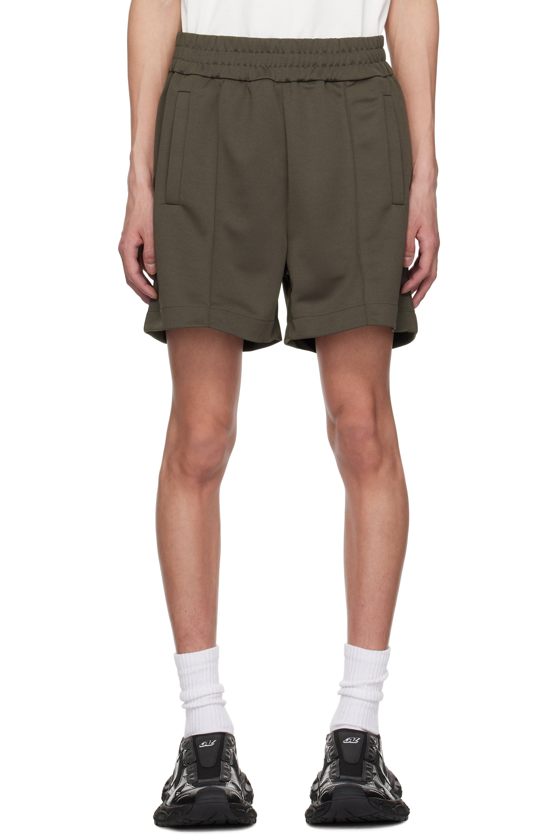 Palm Angels - Gray Curved Logo Shorts