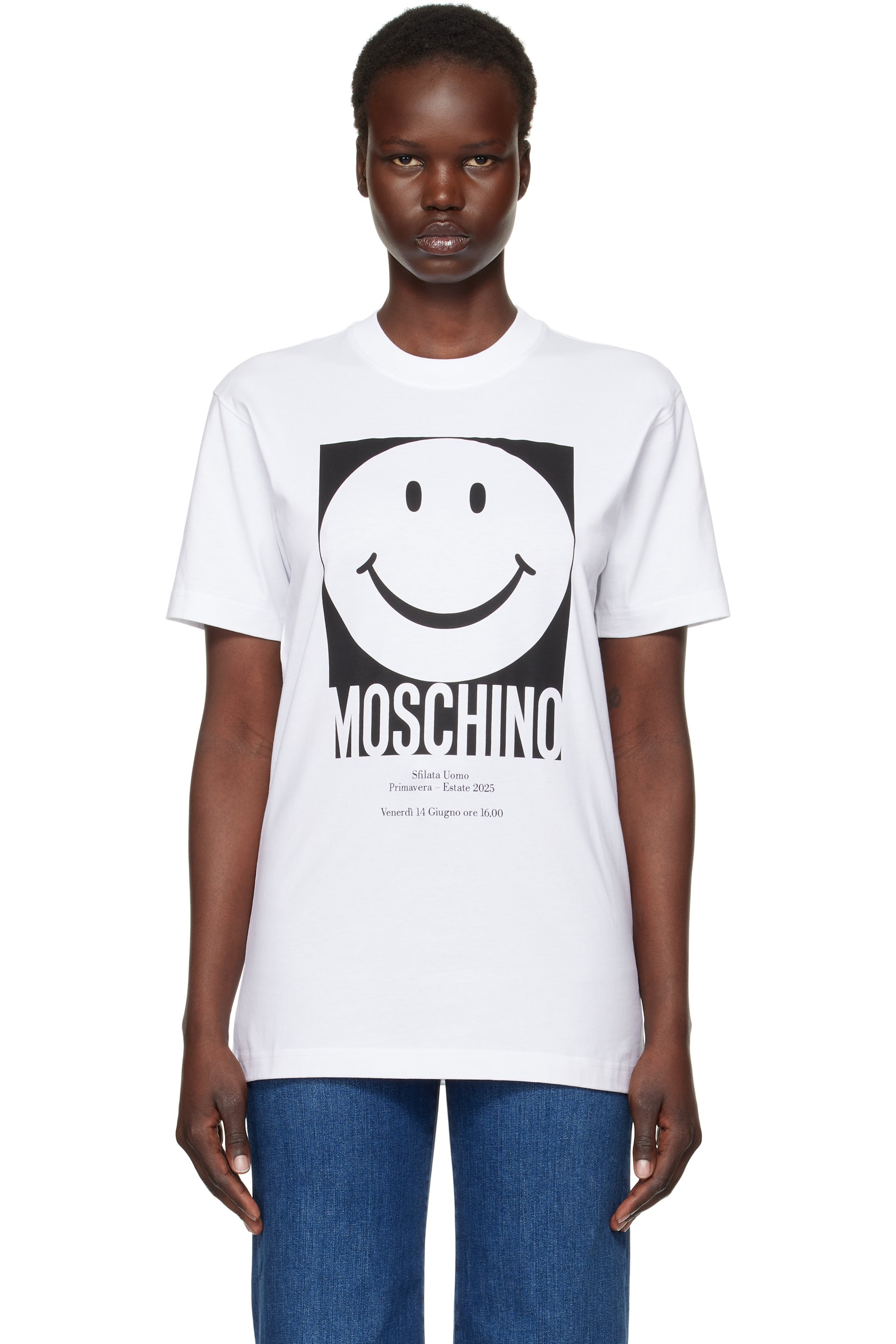 Moschino - 화이트 스마일리 티셔츠