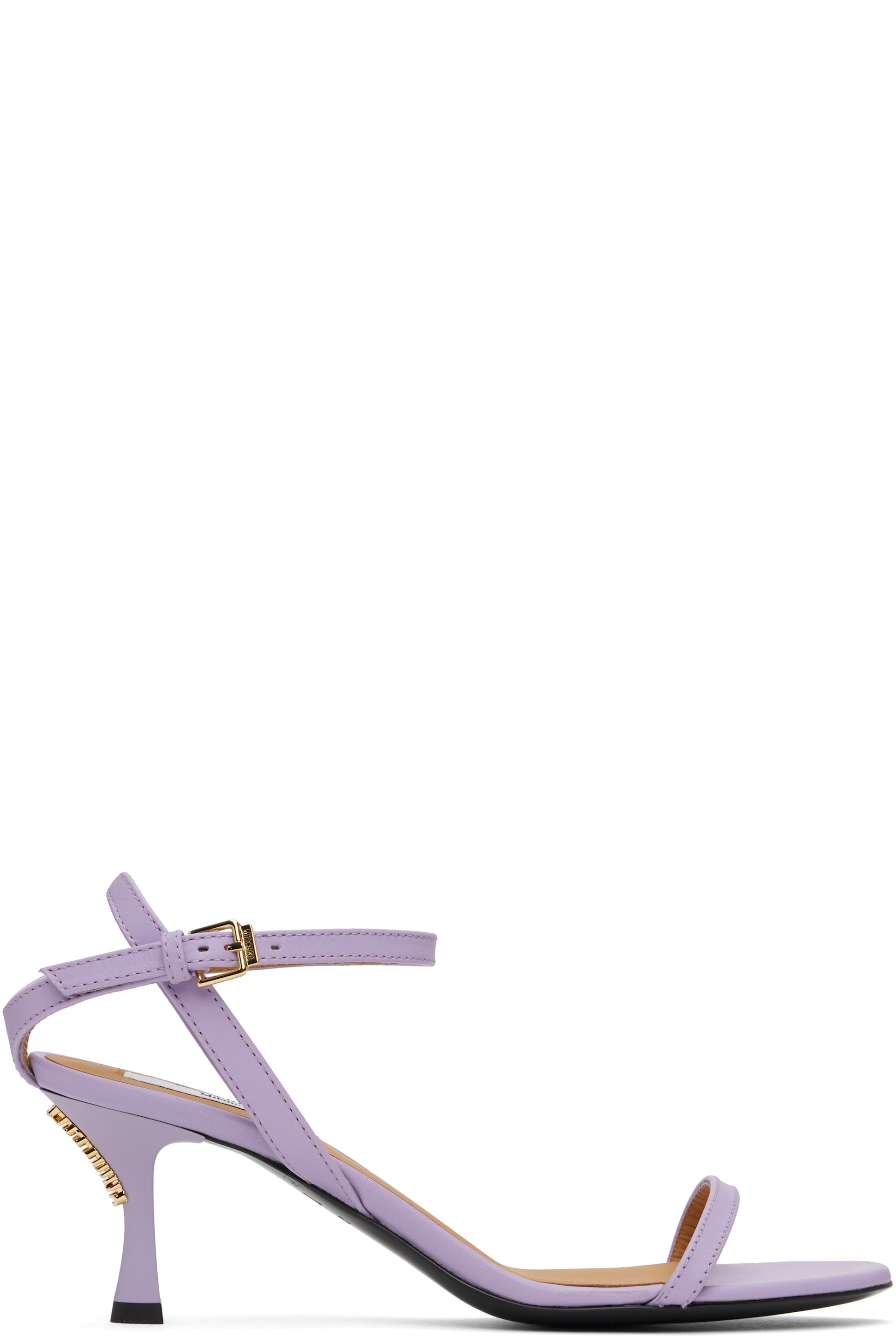 Moschino - Sandales à petit talon mauves à boucle