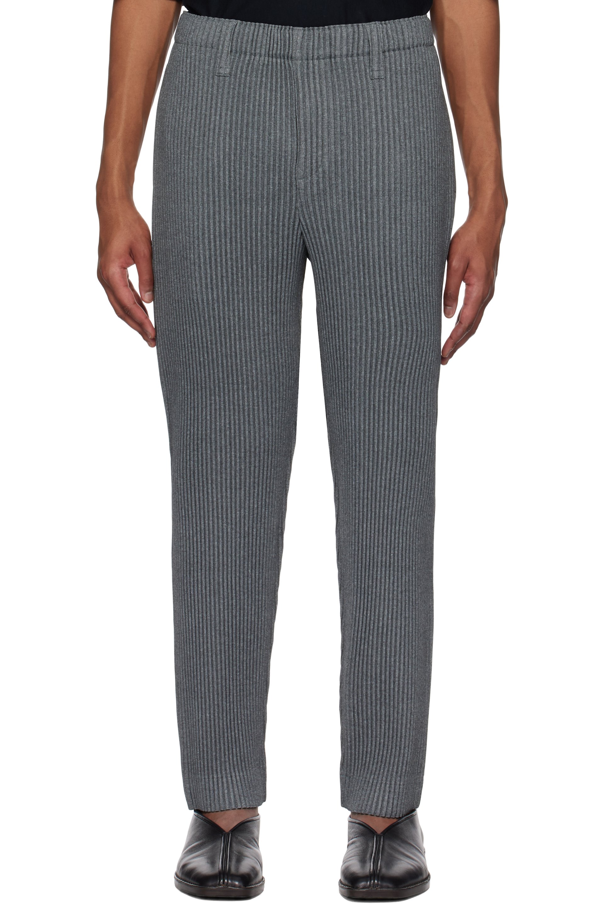 HOMME PLISSÉ ISSEY MIYAKE - Gray Wool Like Light Trousers
