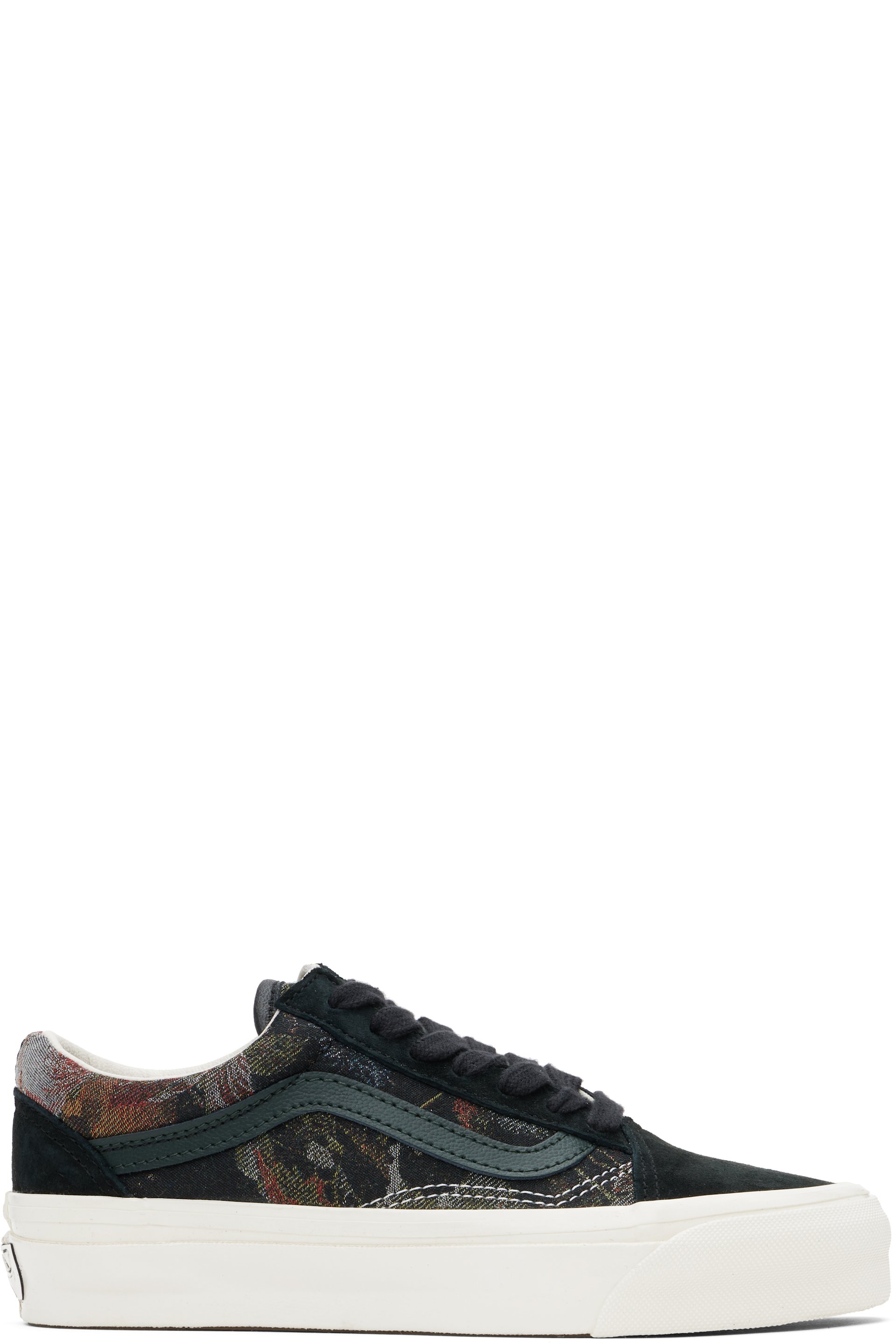 Vans - Baskets Old Skool noires à motif fleuri en tissu jacquard - Premium