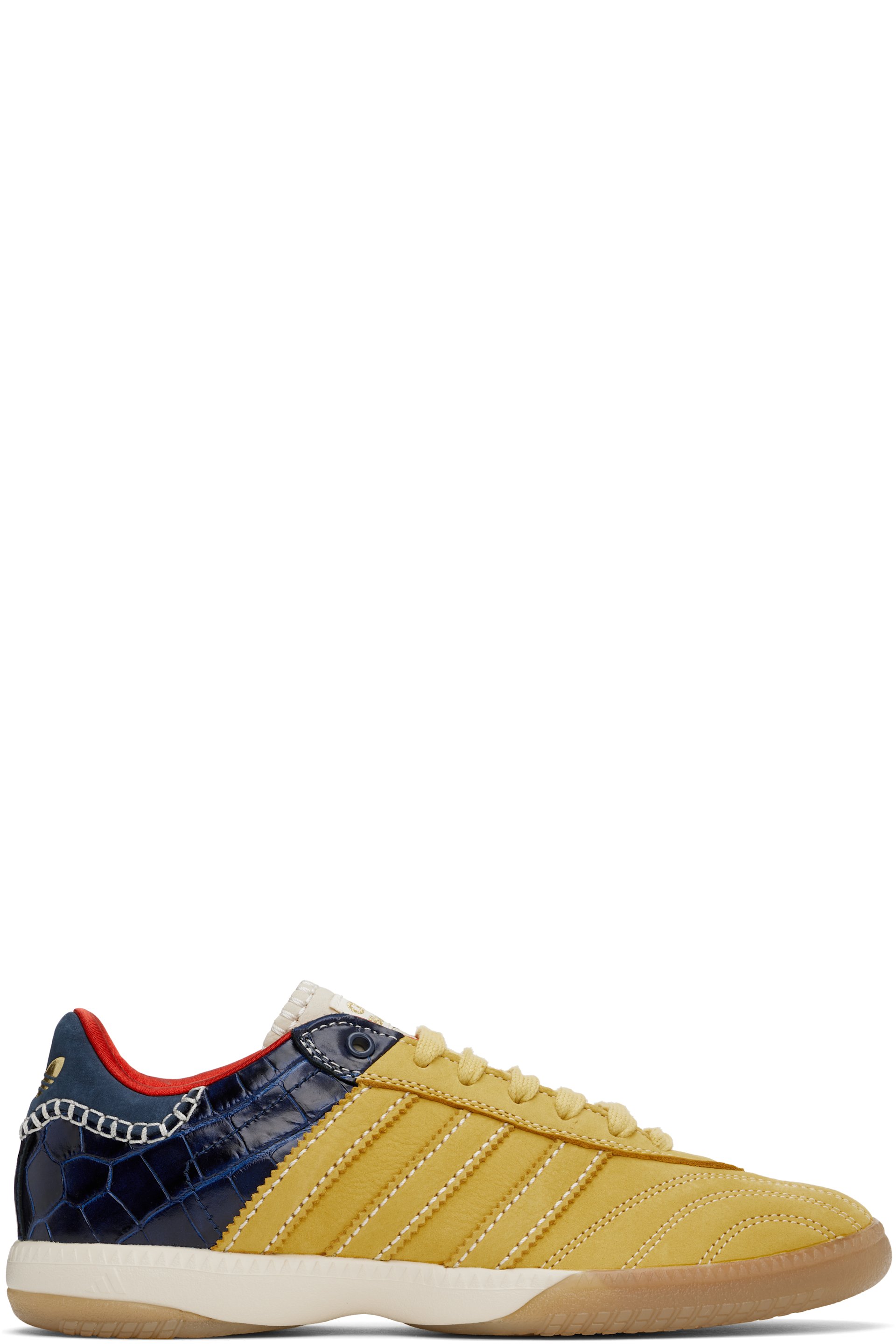 Wales Bonner - Yellow & Navy adidas Originals Edition MN Samba Sneakers