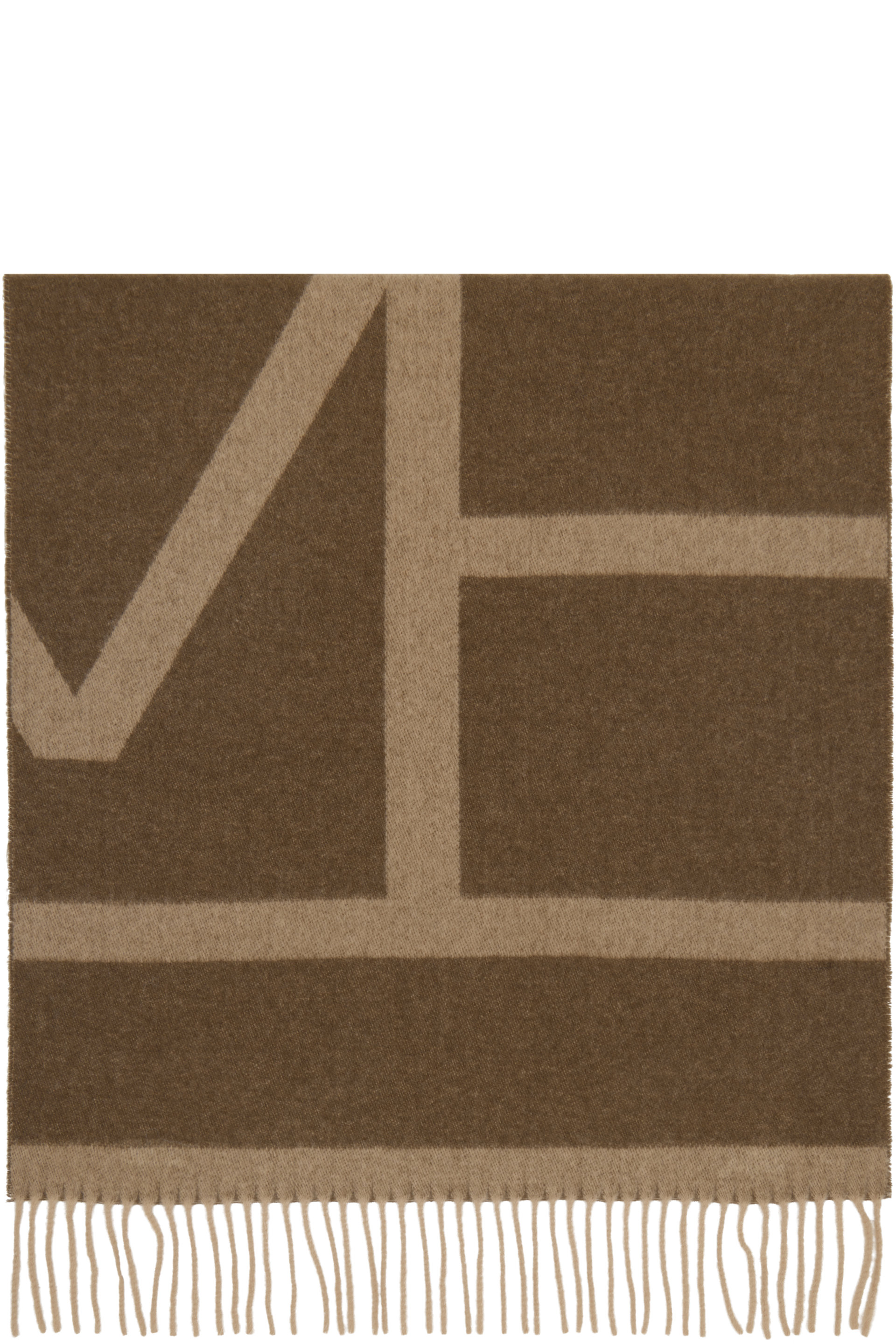 TOTEME - Brown Monogram Jacquard Wool Scarf