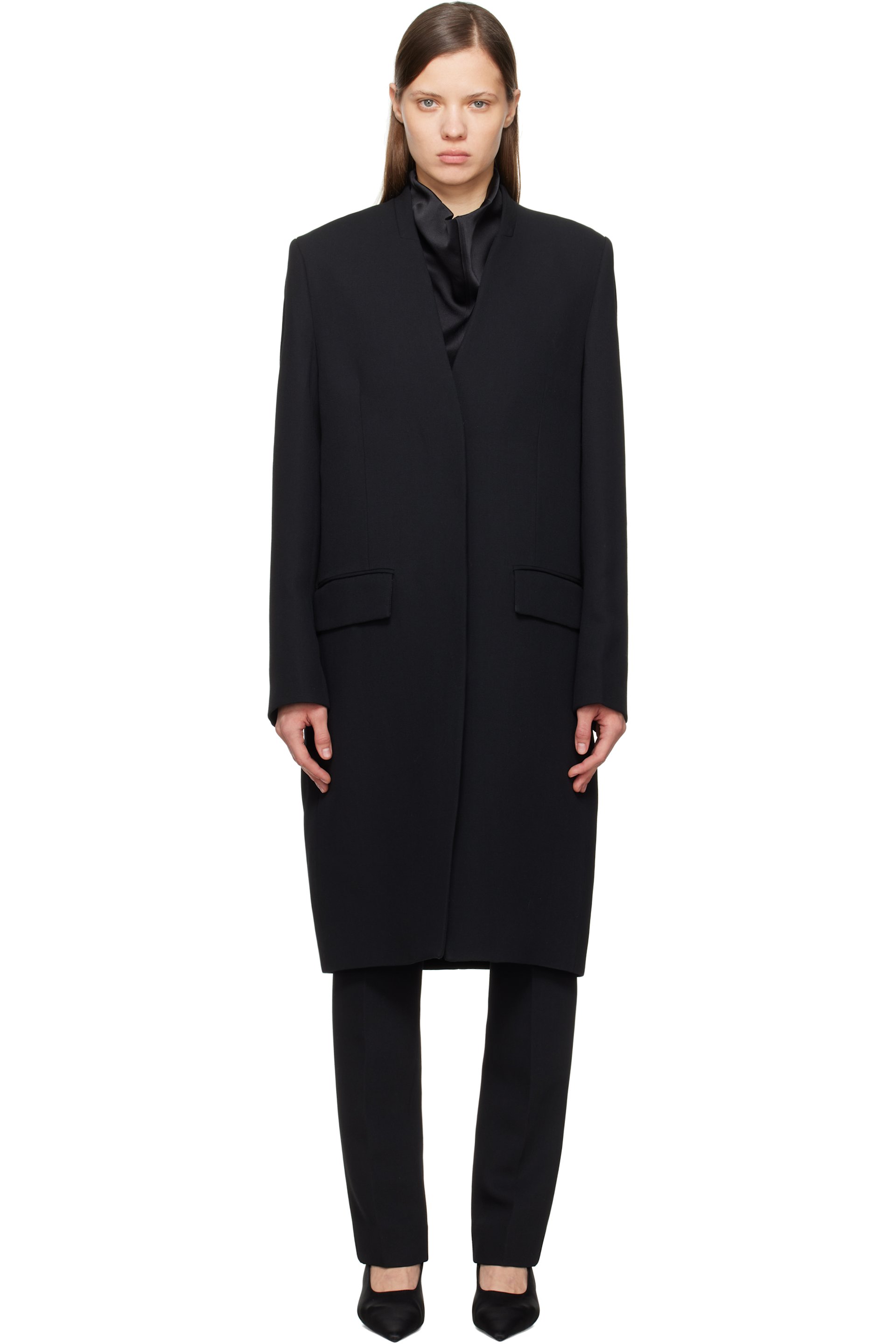 TOTEME - Manteau noir à plis