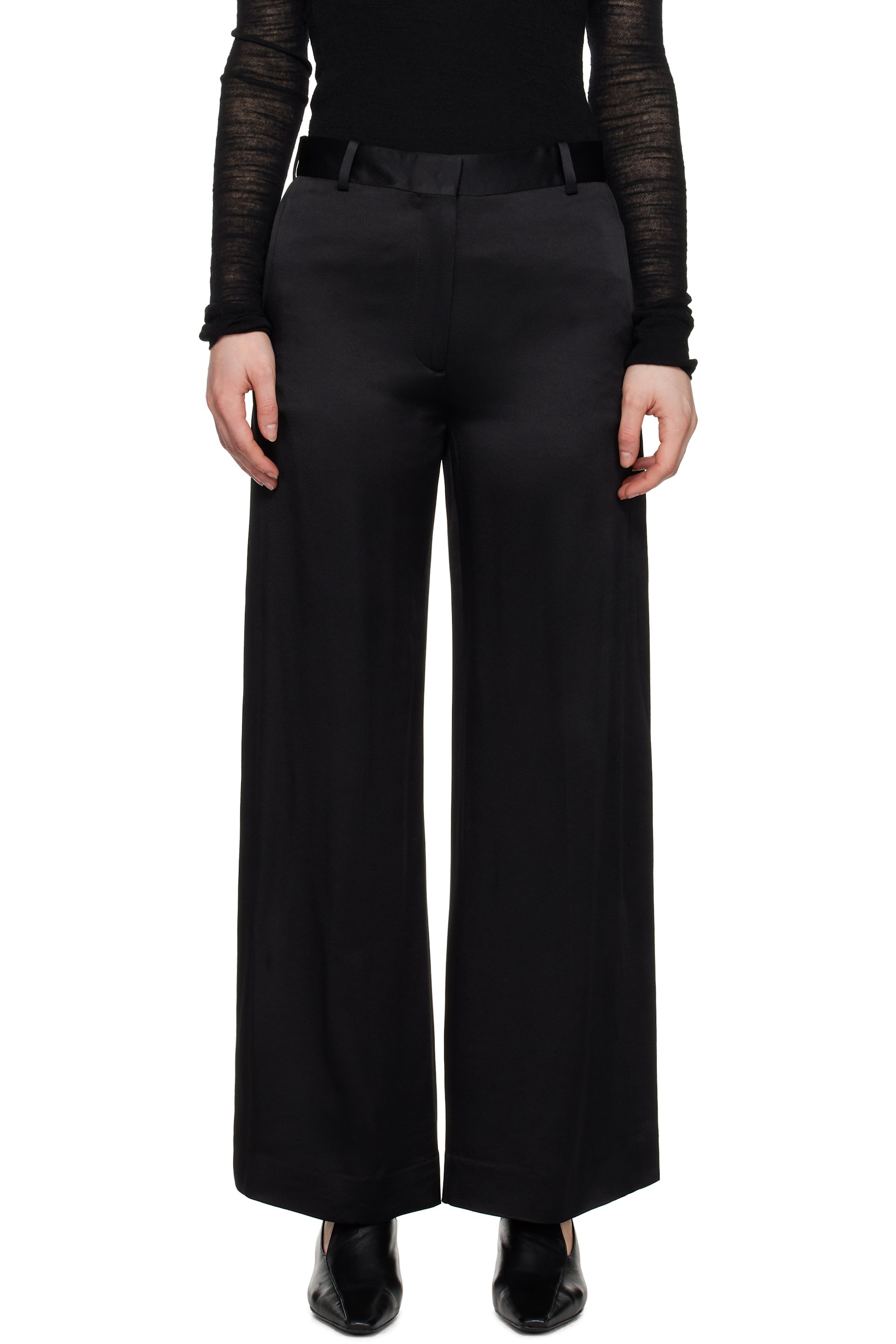 TOTEME - Pantalon noir à revers fendus
