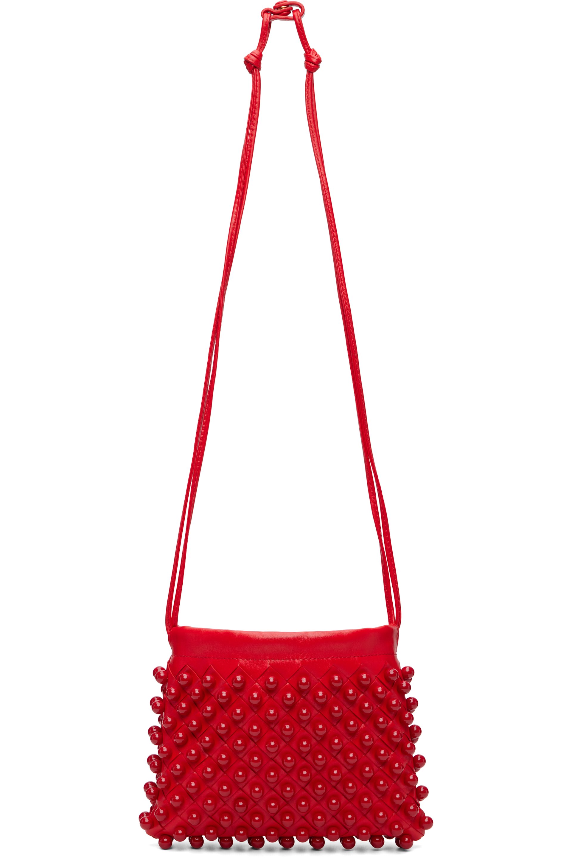 Bottega Veneta - 红色小号 Beaded 单肩包