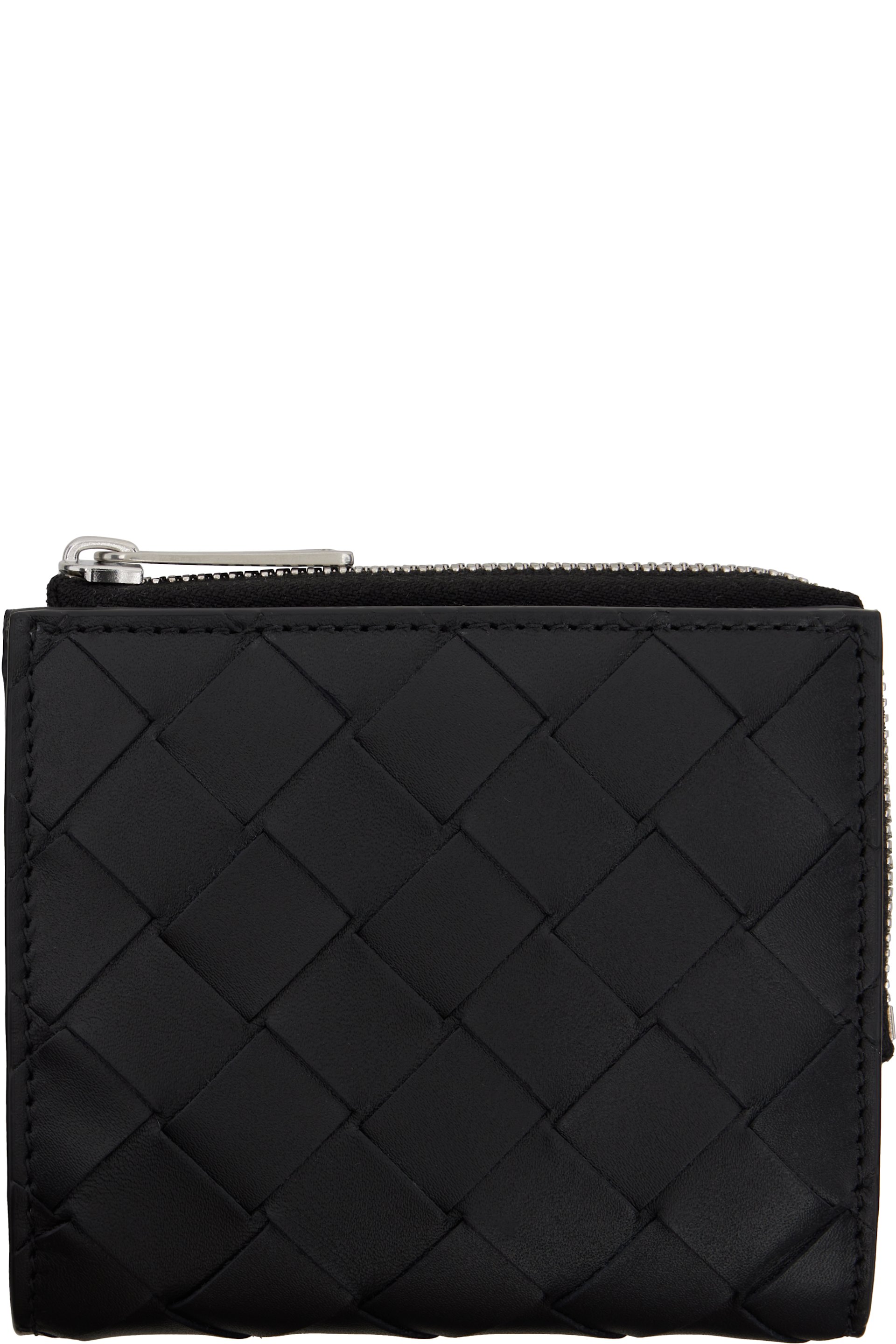 Bottega Veneta - Black Intrecciato Bi-Fold Wallet