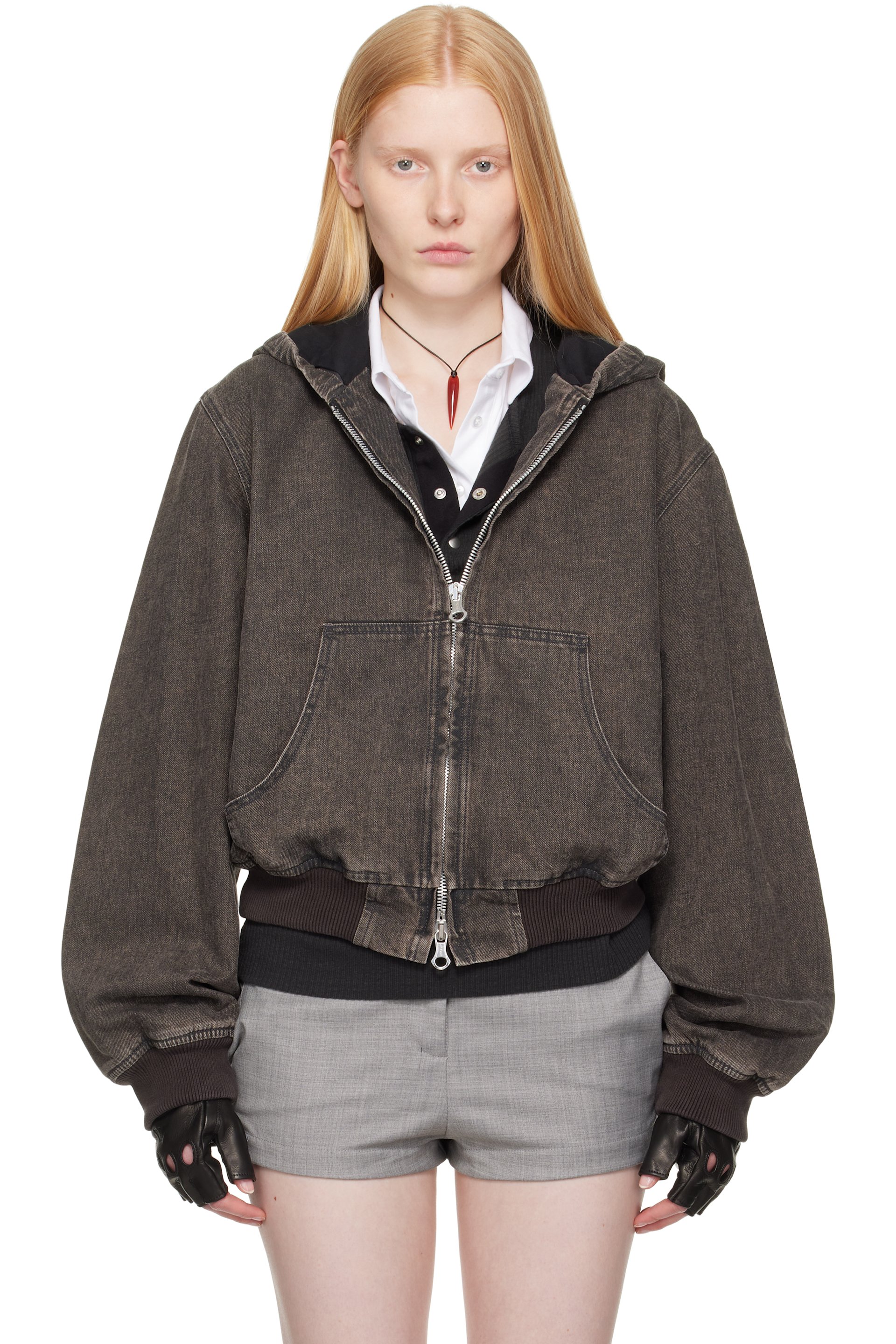 OUR LEGACY - Blouson Bank gris en denim