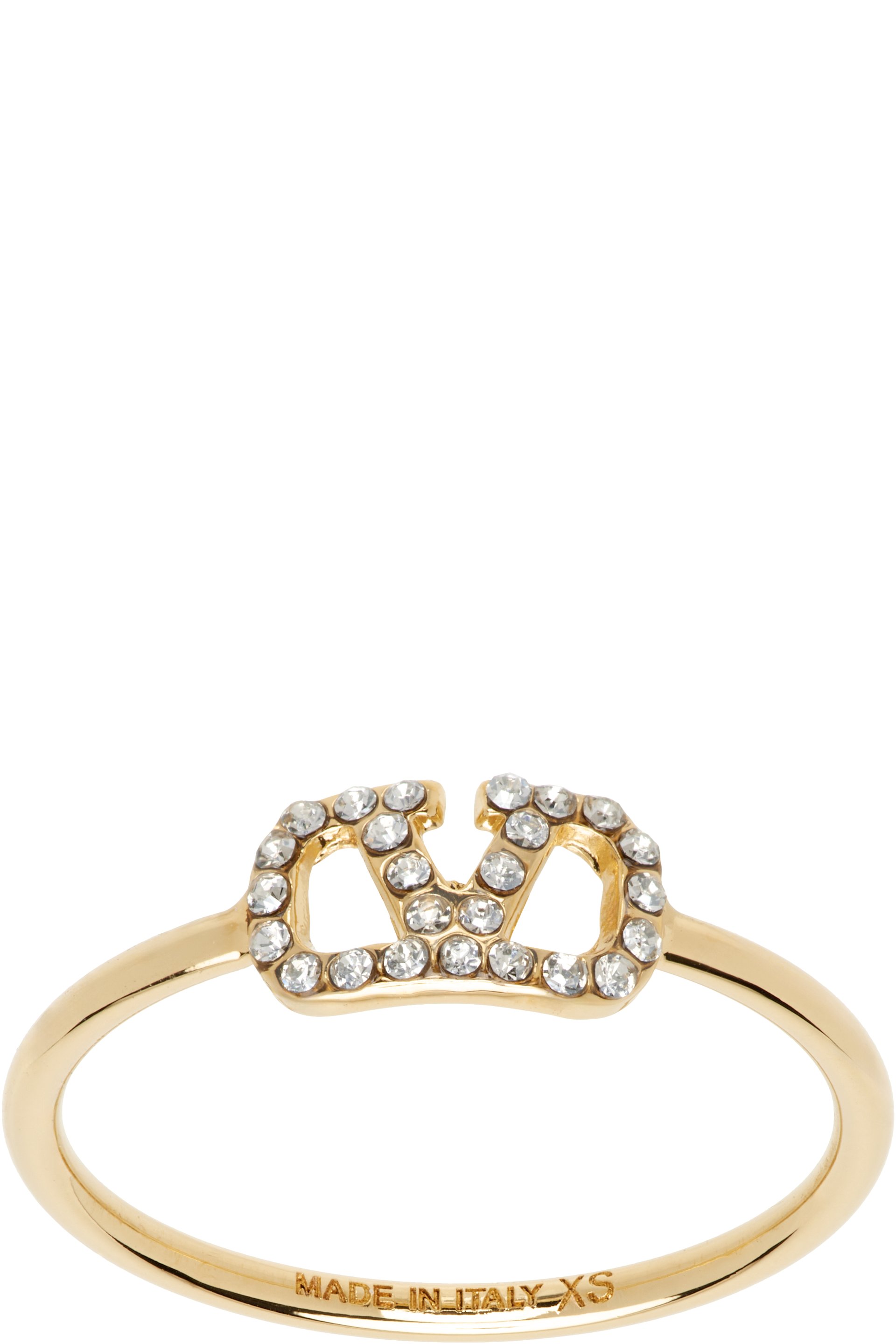 Valentino Garavani - Gold VLogo Signature Metal & Swarovski Crystal Ring