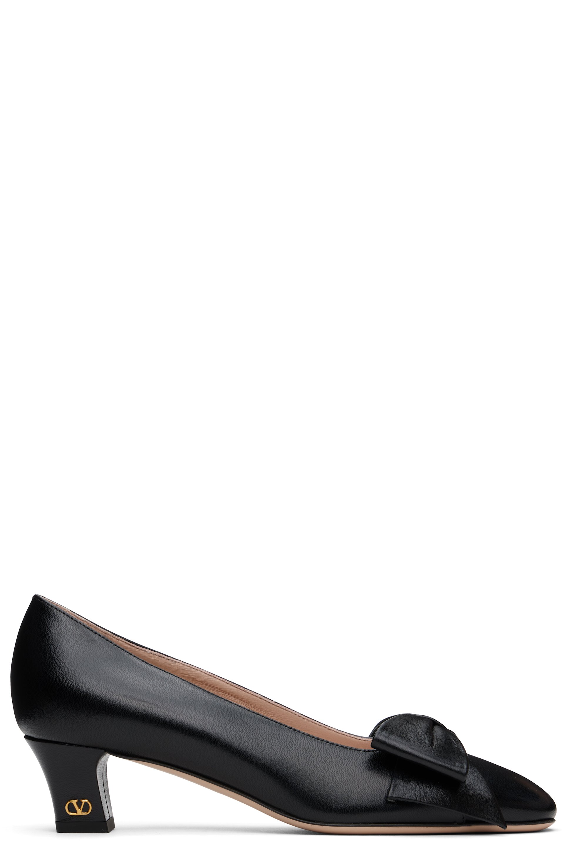 Valentino Garavani - Chaussures à talon bottier Bowow noires