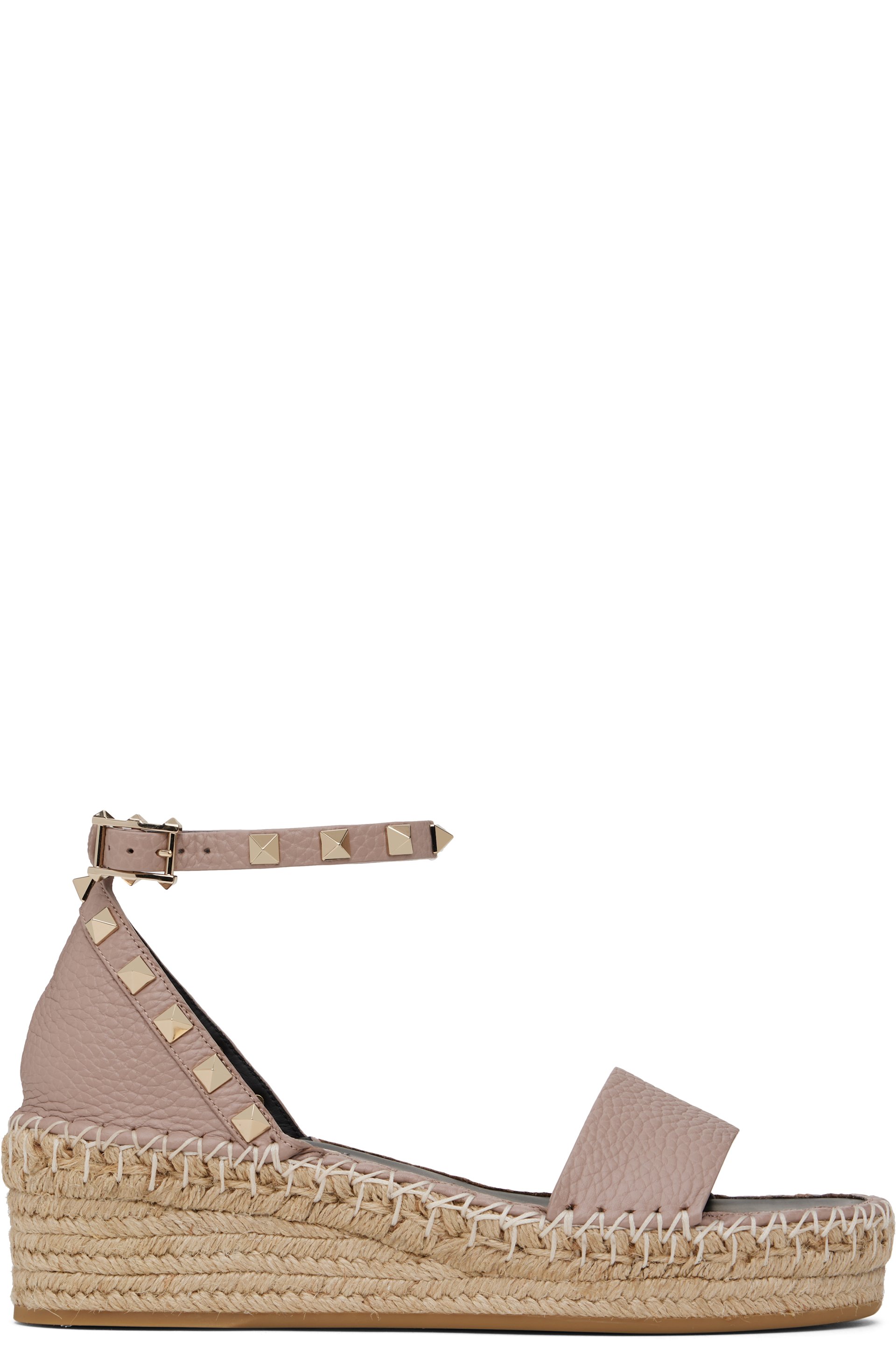 Valentino Garavani - Sandales taupe à clous Rockstud