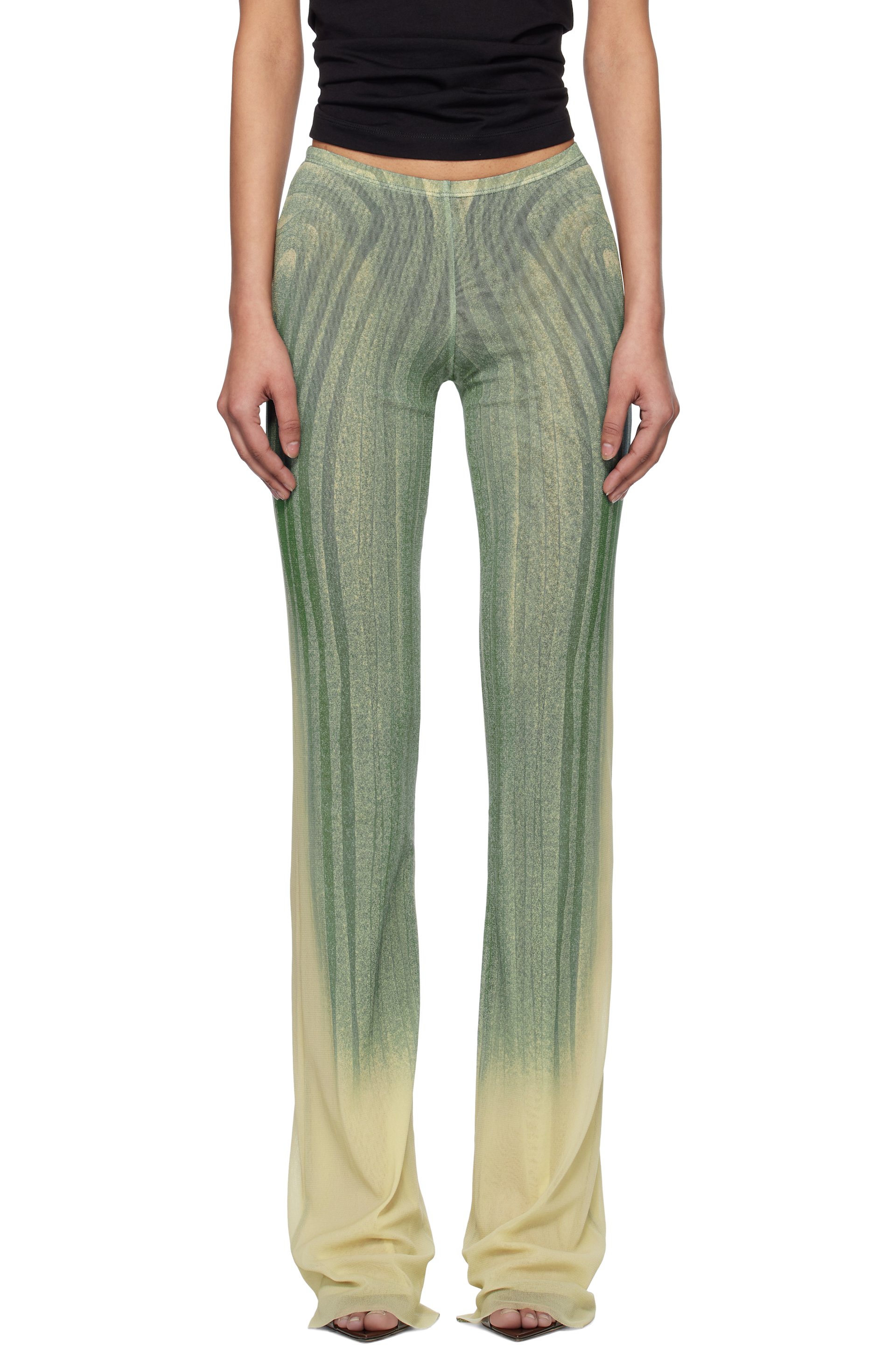 Jean Paul Gaultier - Pantalon de détente bleu à motif en spirale