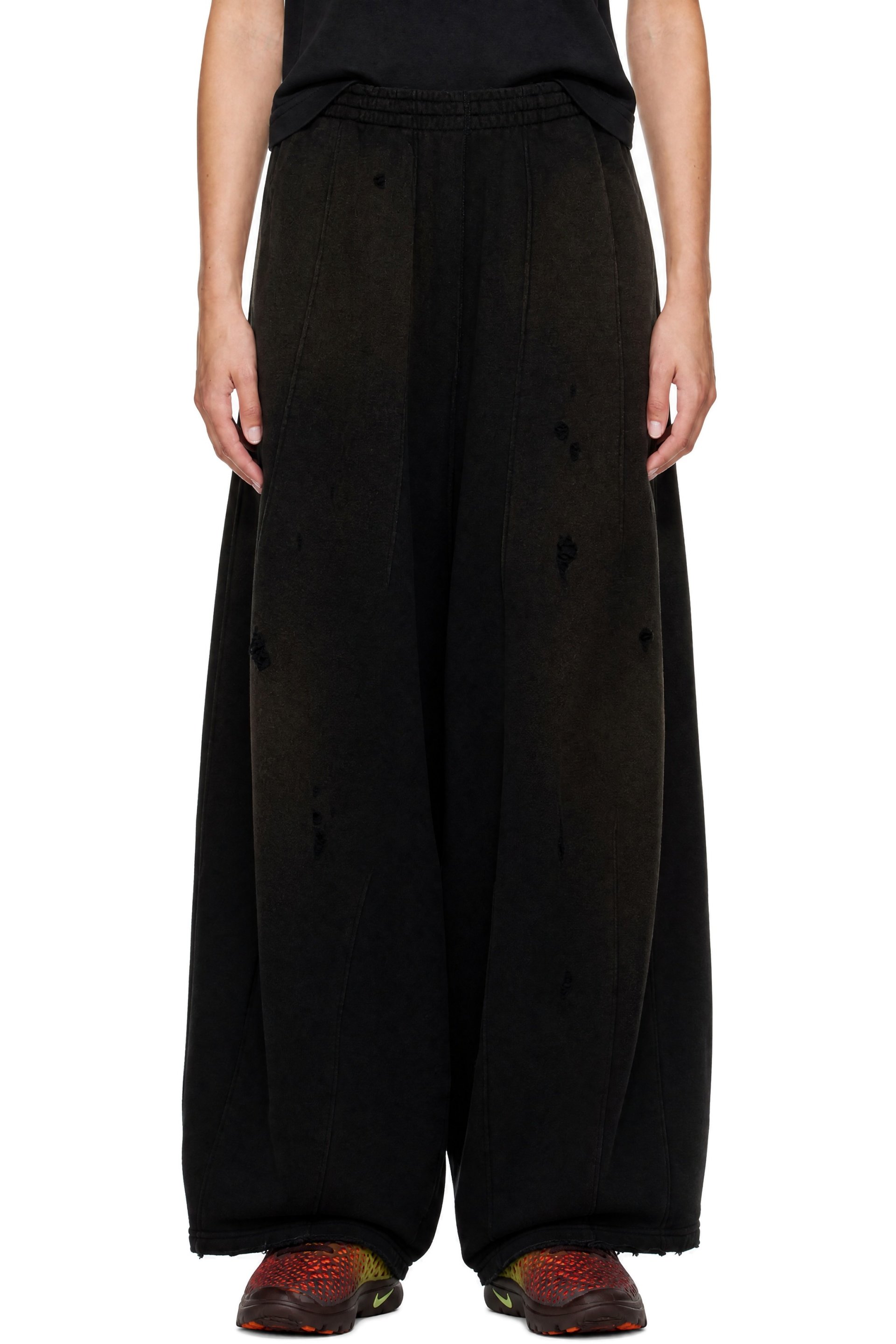 NEEDLES - Black Distressed Sweatpants