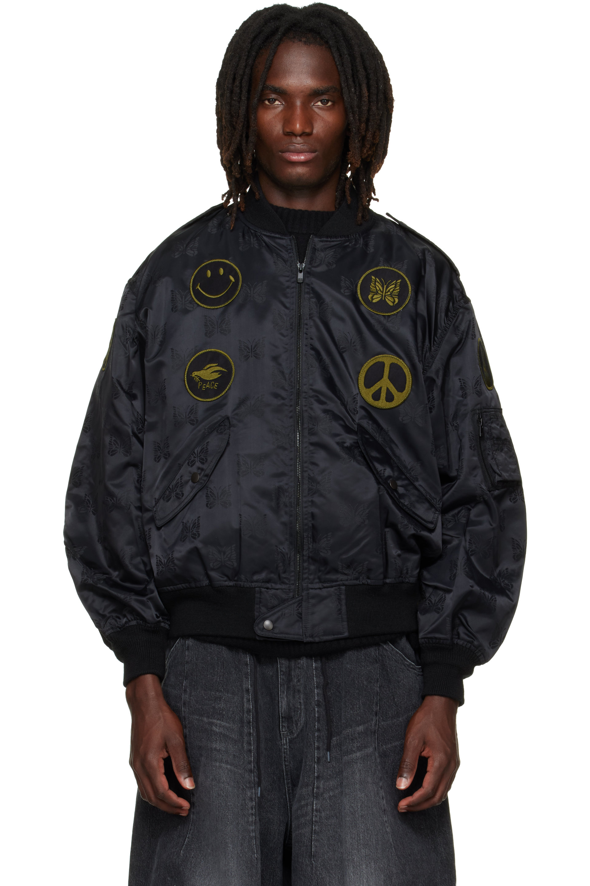 NEEDLES - Blouson aviateur L2-B noir