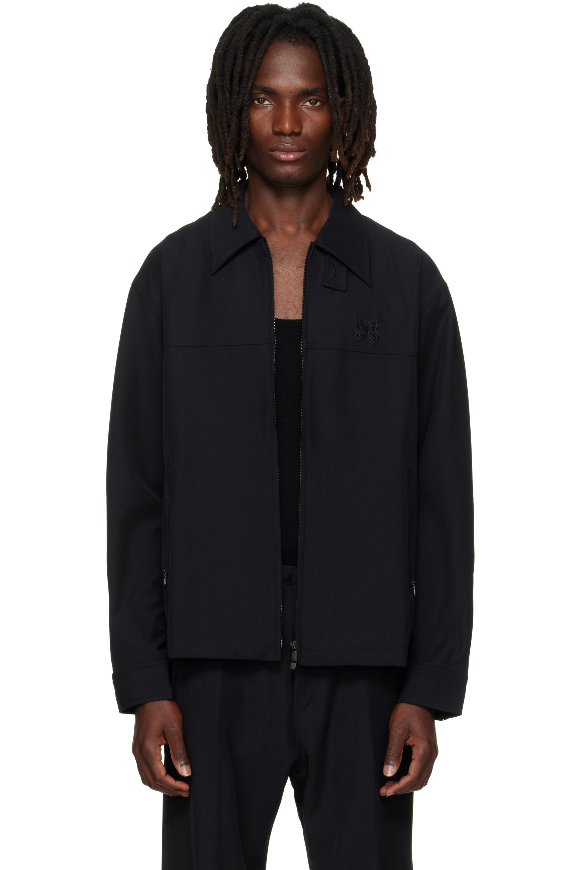 NEEDLES - Blouson de sport noir en sergé de cavalerie