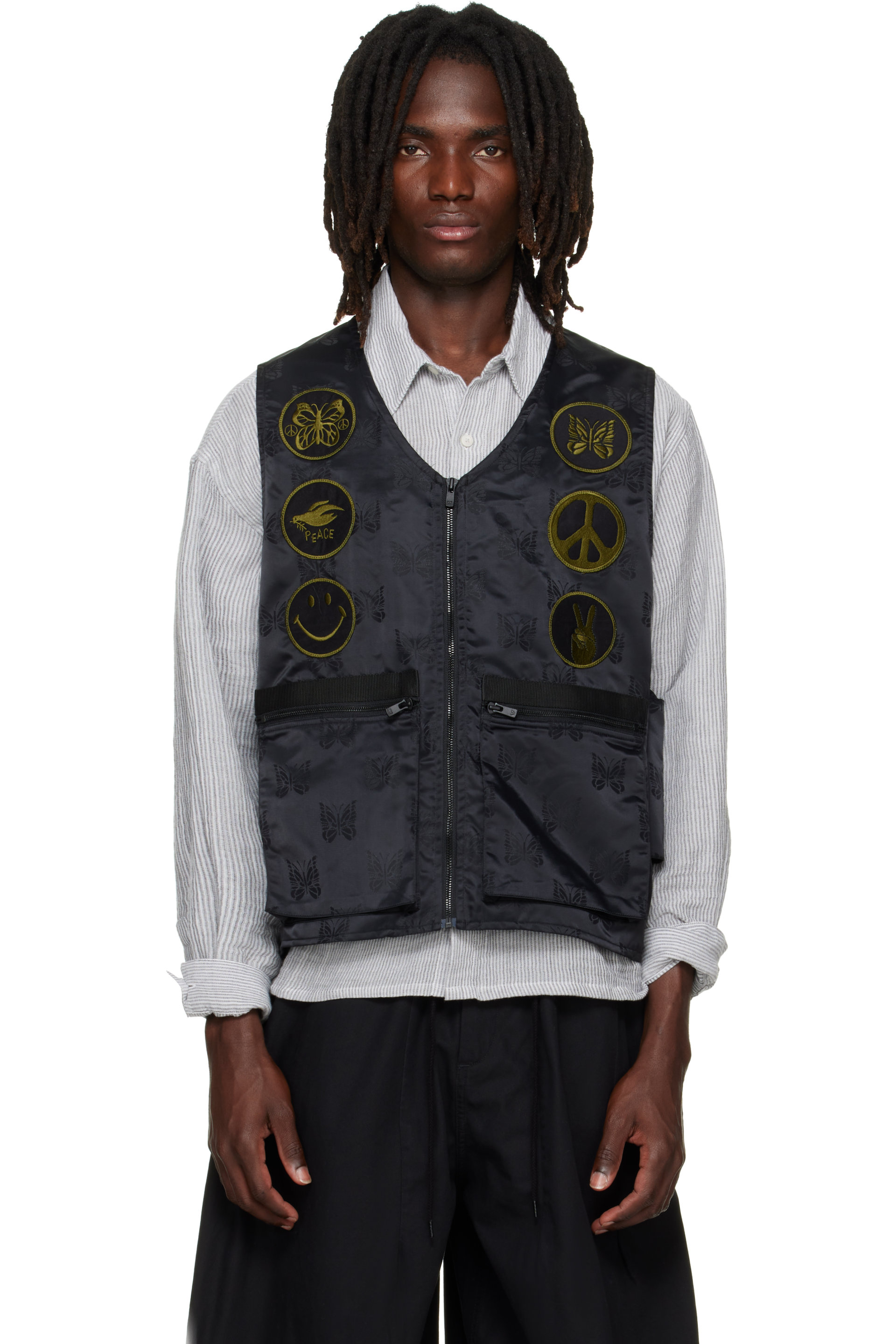 NEEDLES - Veste Radio noire en jacquard à logos de papillon