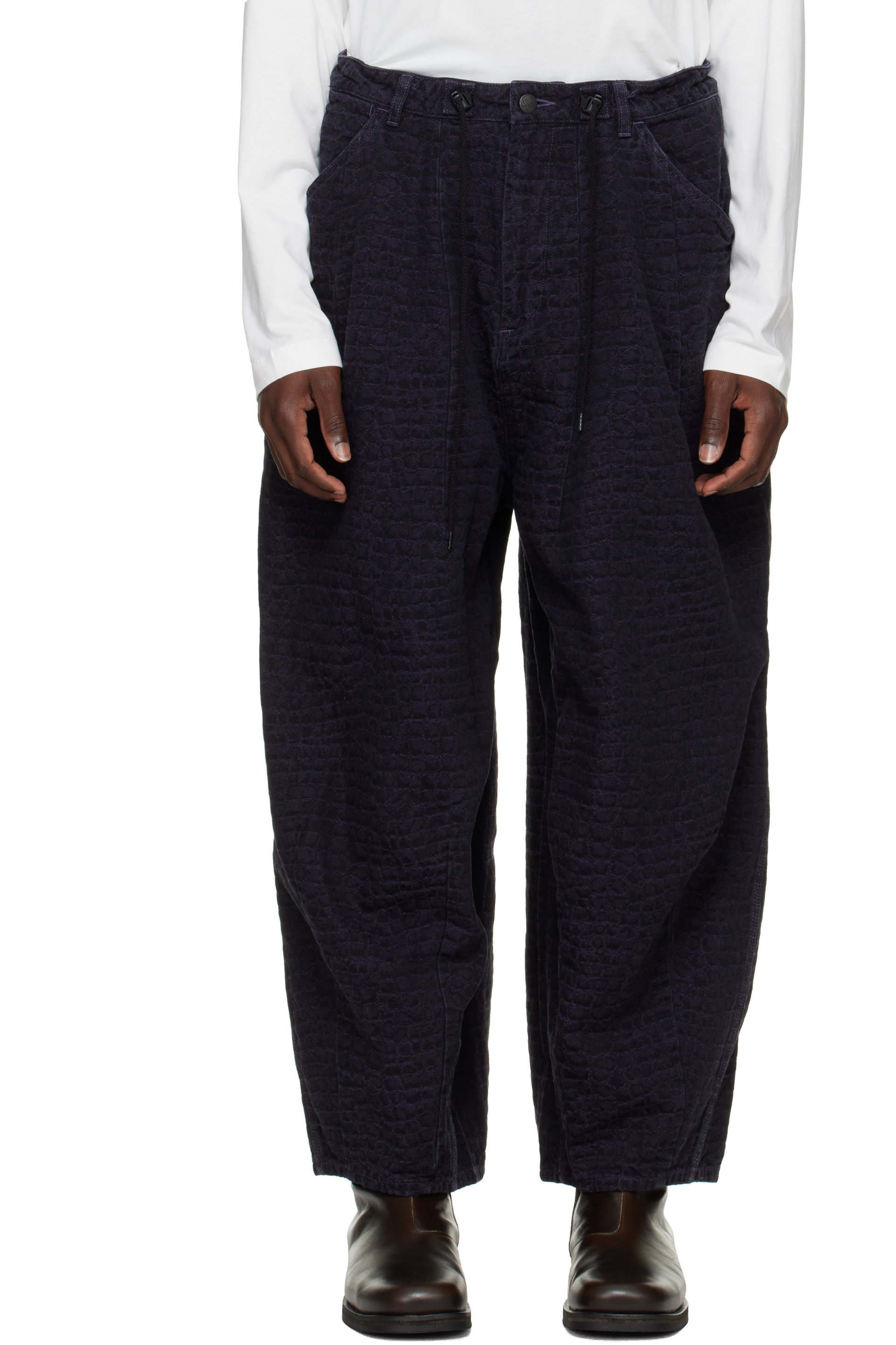 NEEDLES - Black Crocodile Jacquard H.D. Painter Jeans