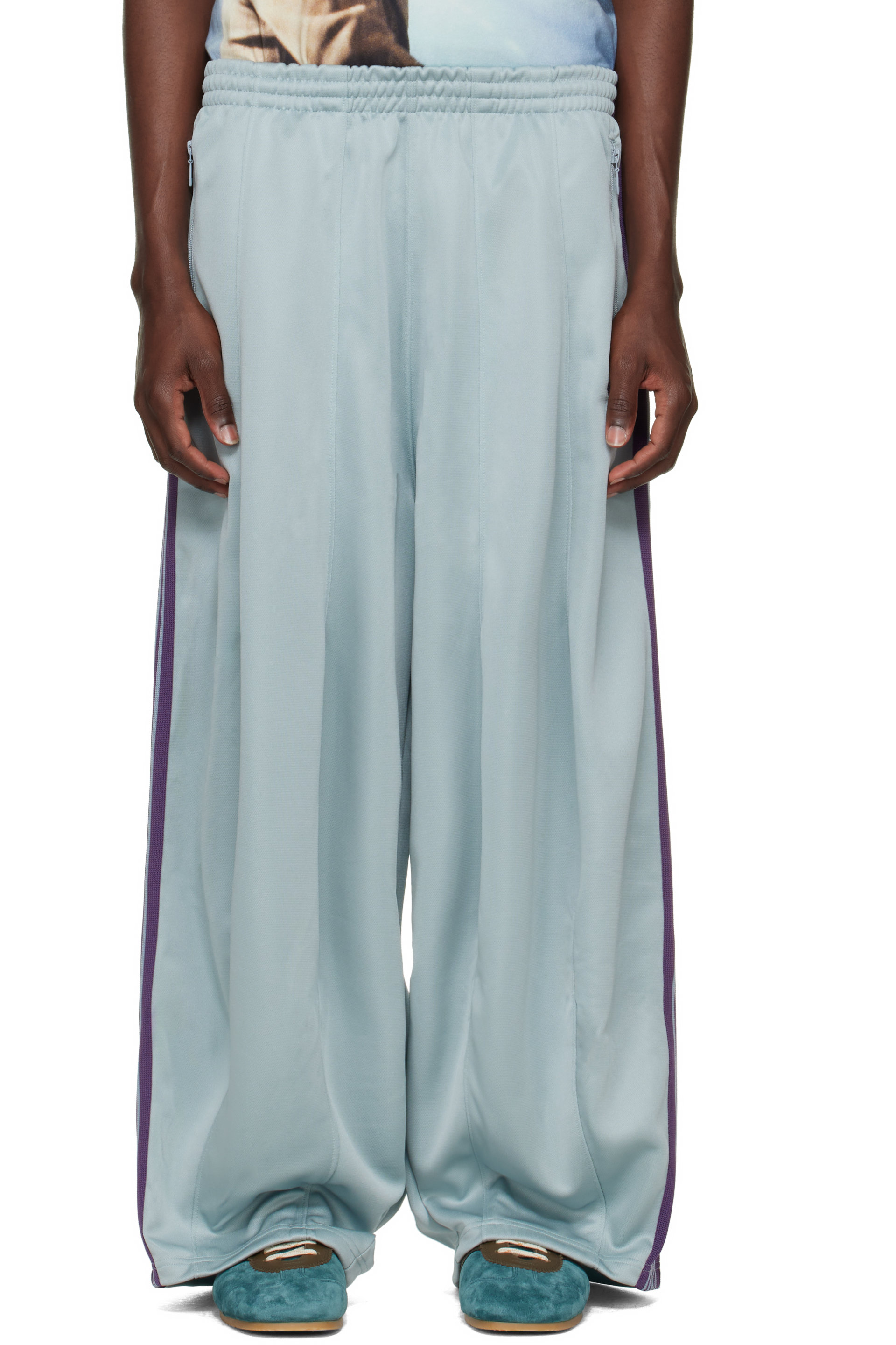 NEEDLES - Blue Poly Smooth H.D. Track Pants