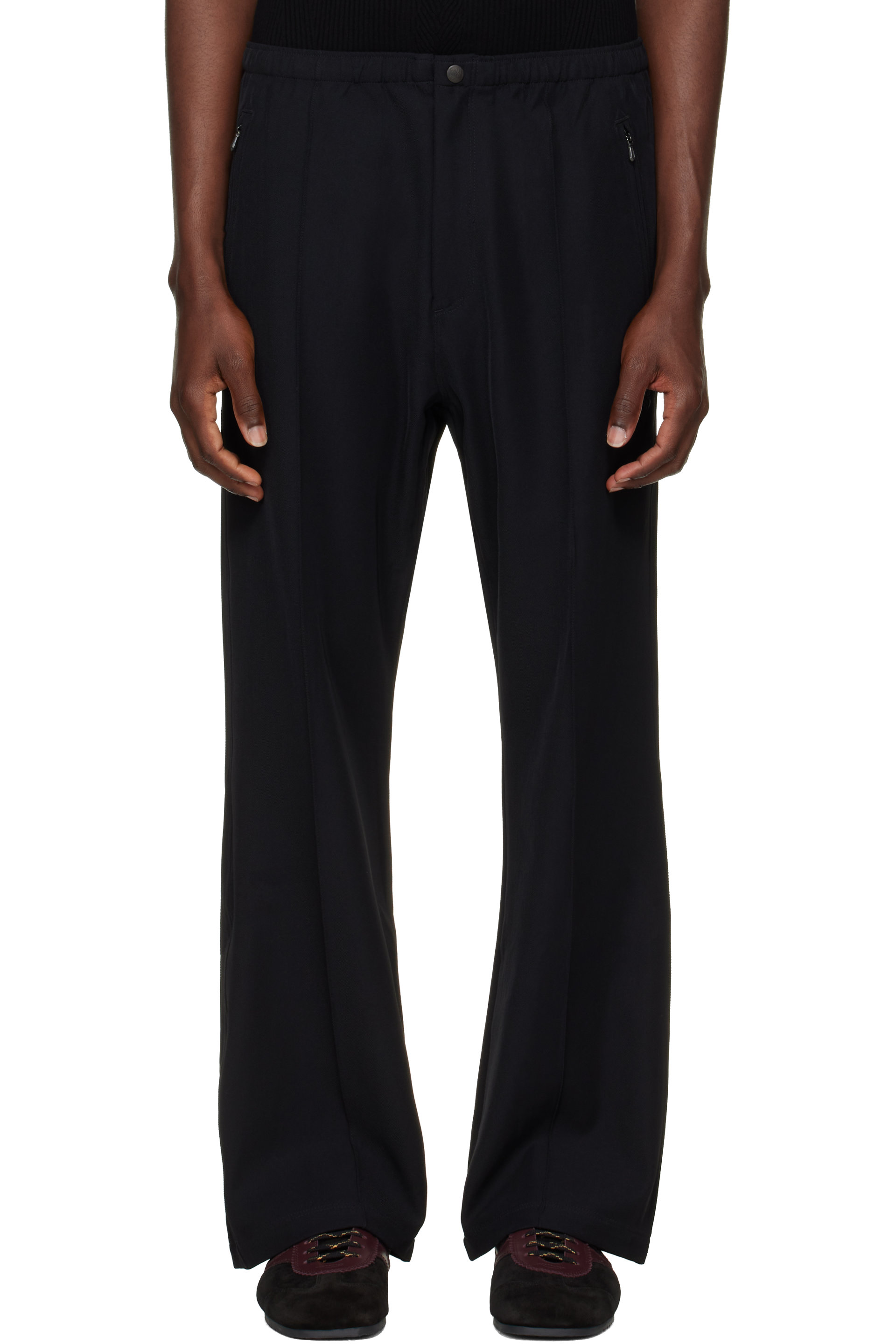 NEEDLES - Black Cavalry Twill Boot-Cut Warm Up Trousers