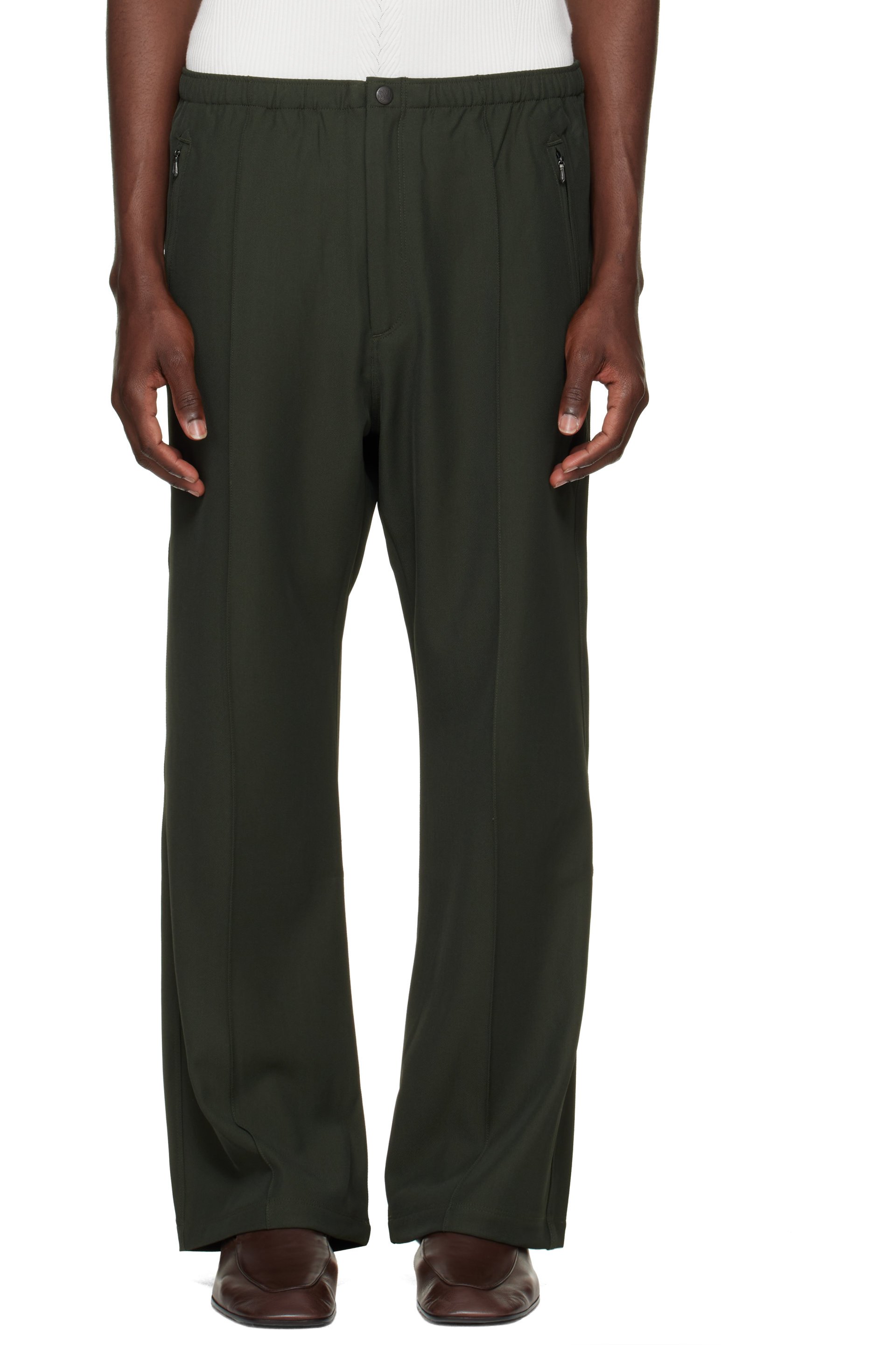 NEEDLES - Khaki Cavalry Twill Boot-Cut Warm Up Trousers