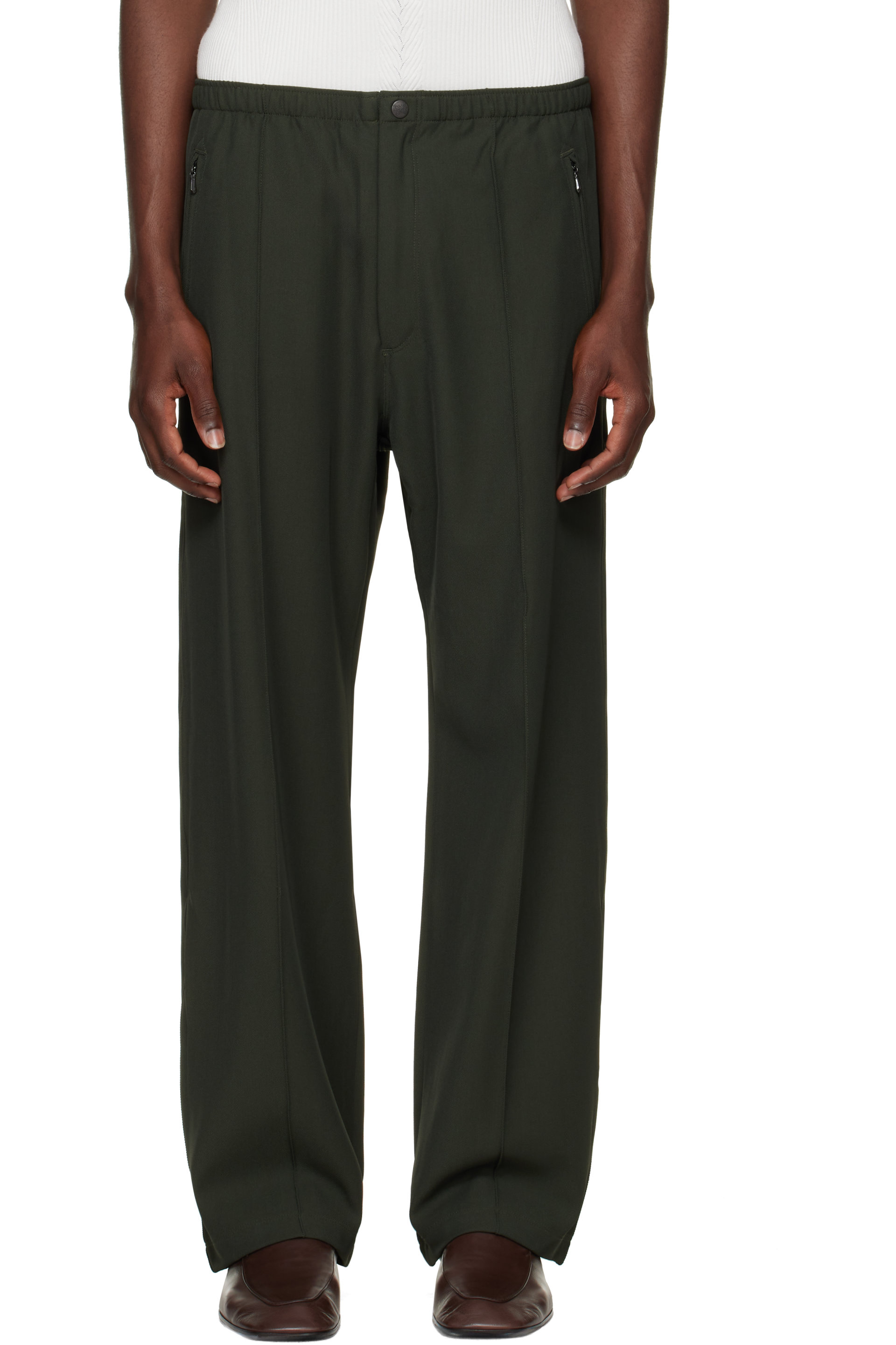 NEEDLES - Khaki Cavalry Twill Warm Up Trousers