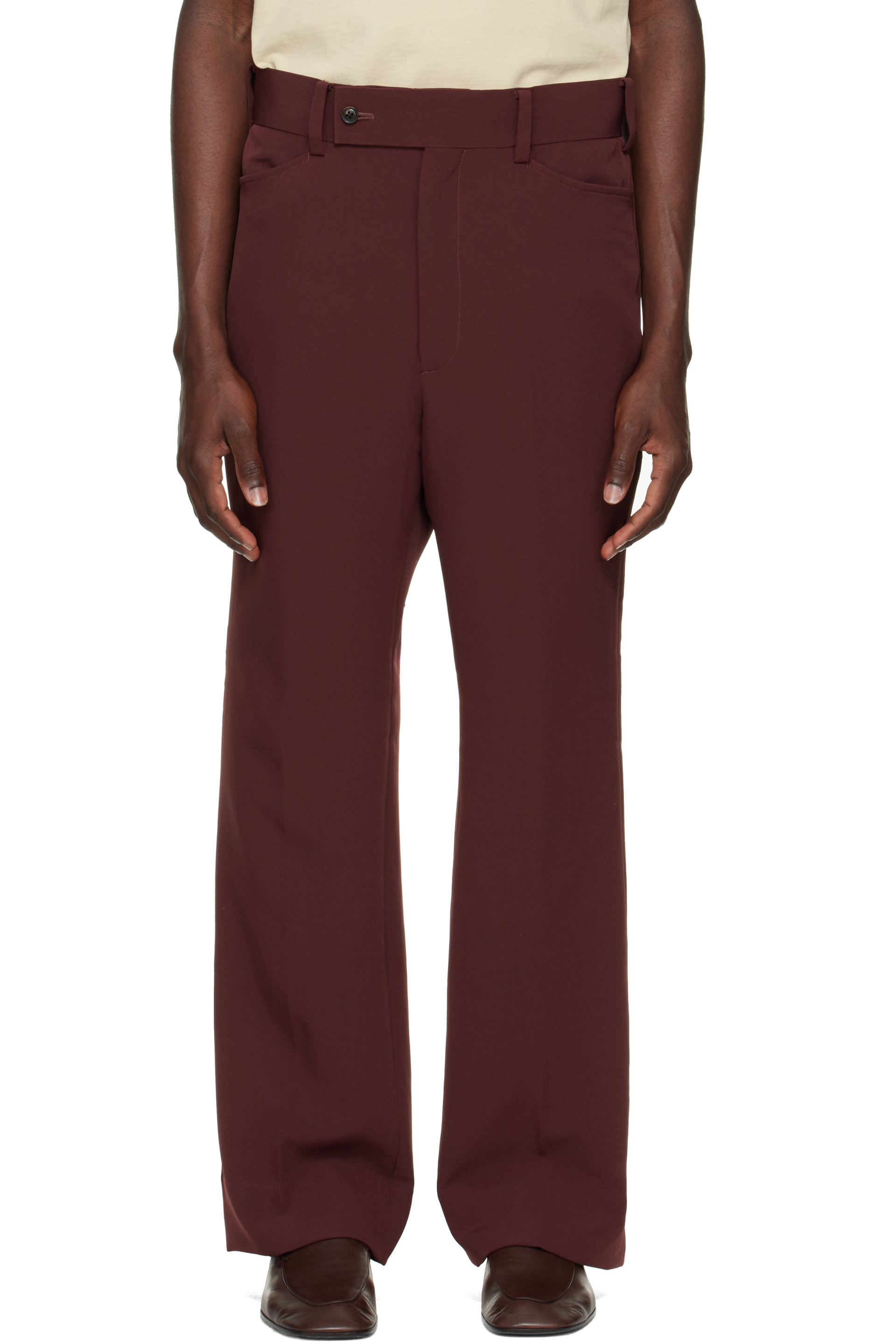 NEEDLES - Brown Poly Light Double Cloth Boot-Cut Trousers