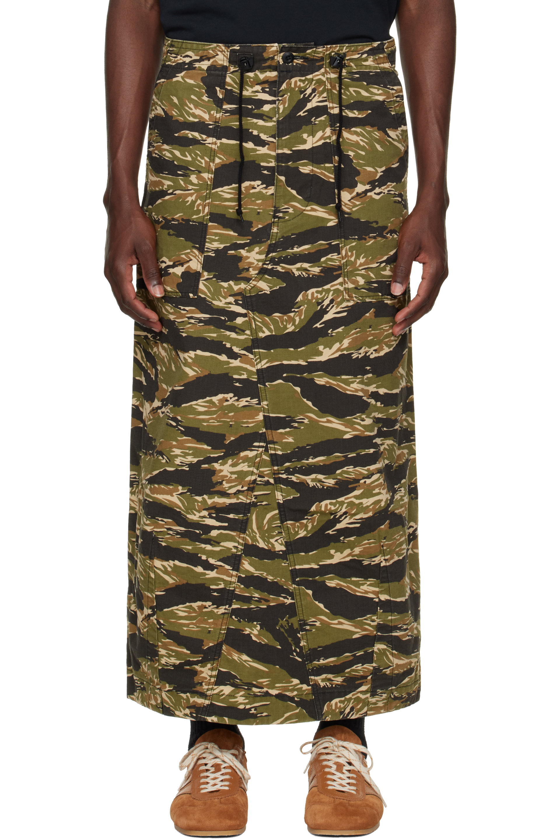 NEEDLES - Khaki Cotton Ripstop Camo String Fatigue Skirt