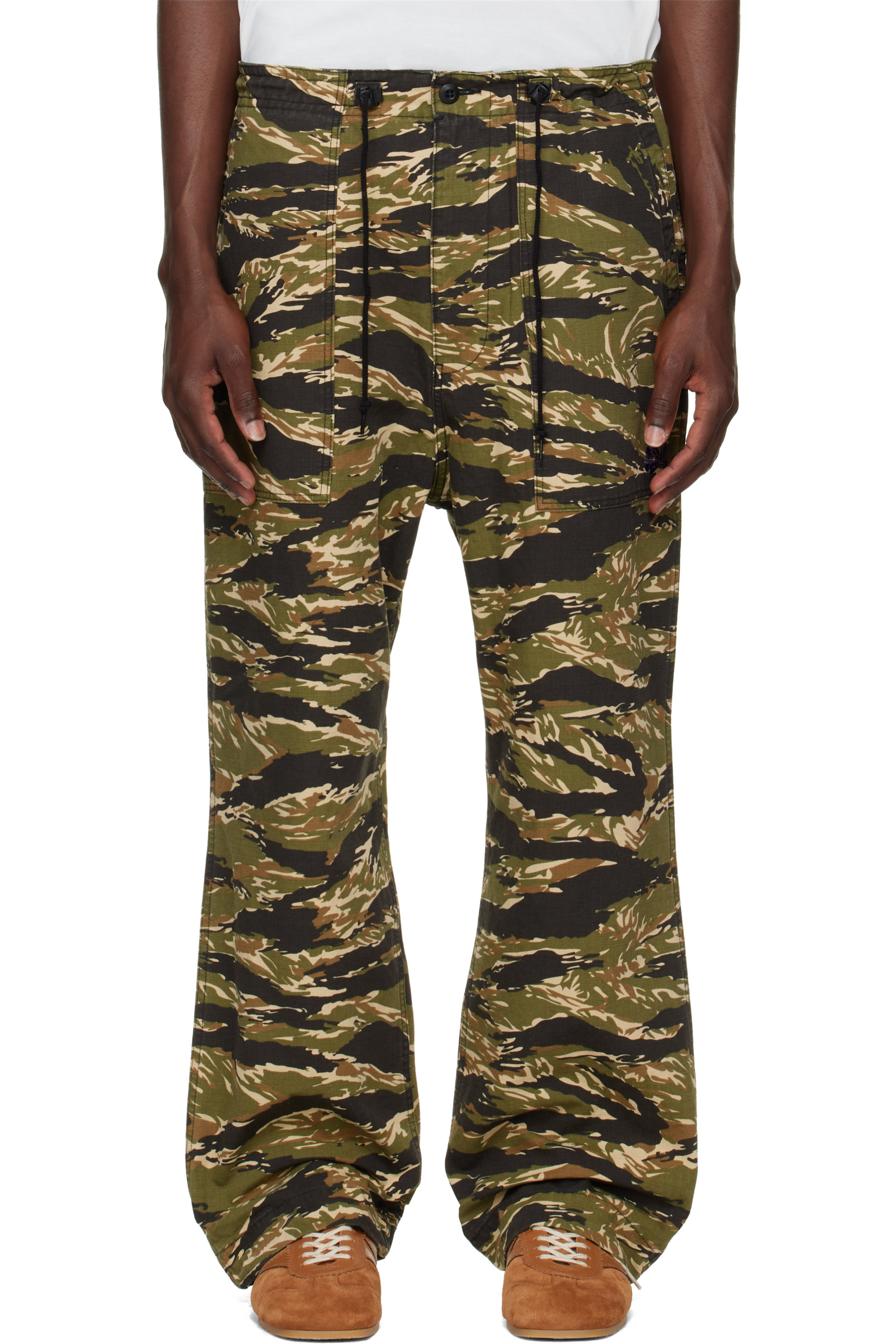 NEEDLES - Khaki Cotton Ripstop Camo String Fatigue Trousers