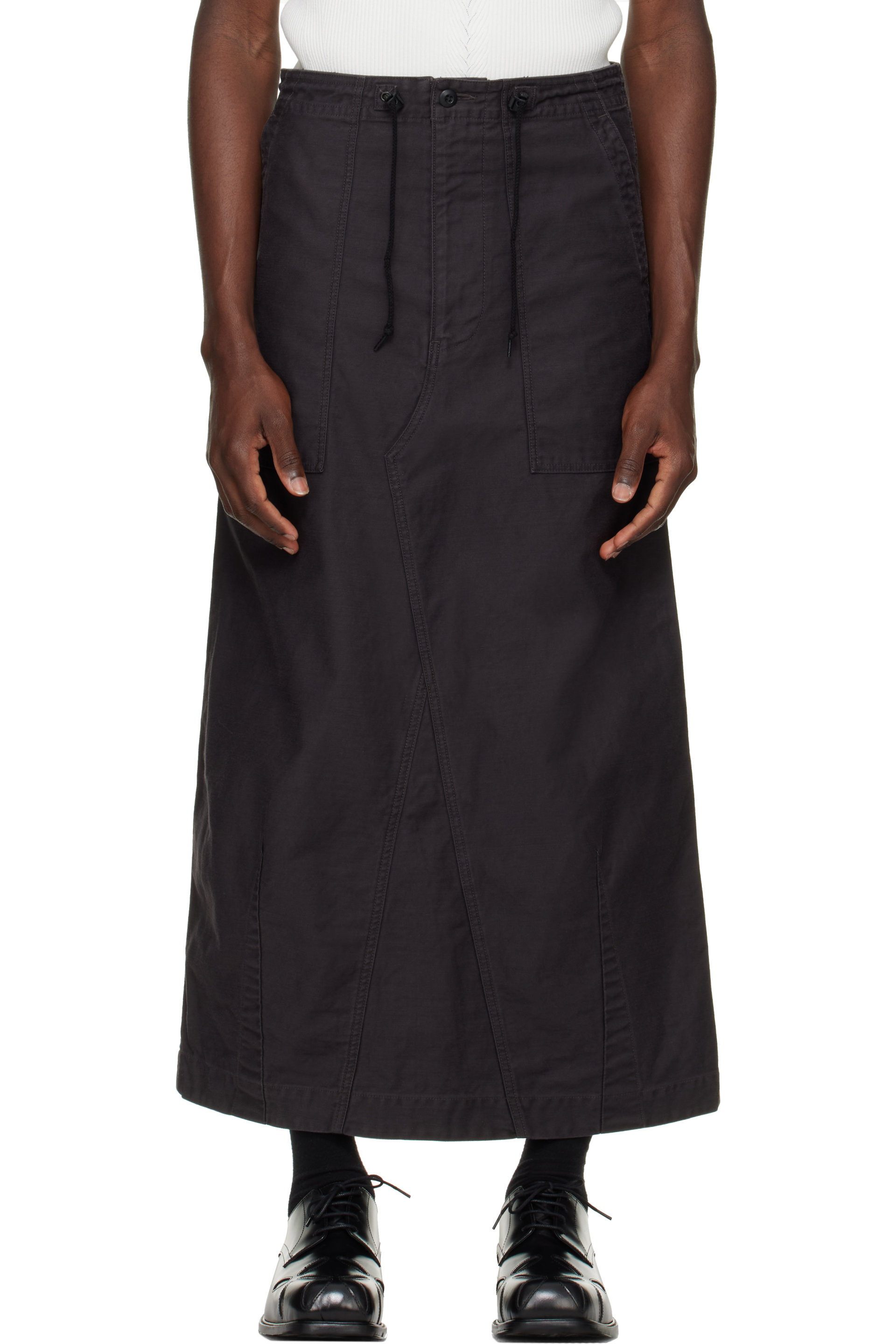 NEEDLES - Black Back Sateen String Fatigue Skirt