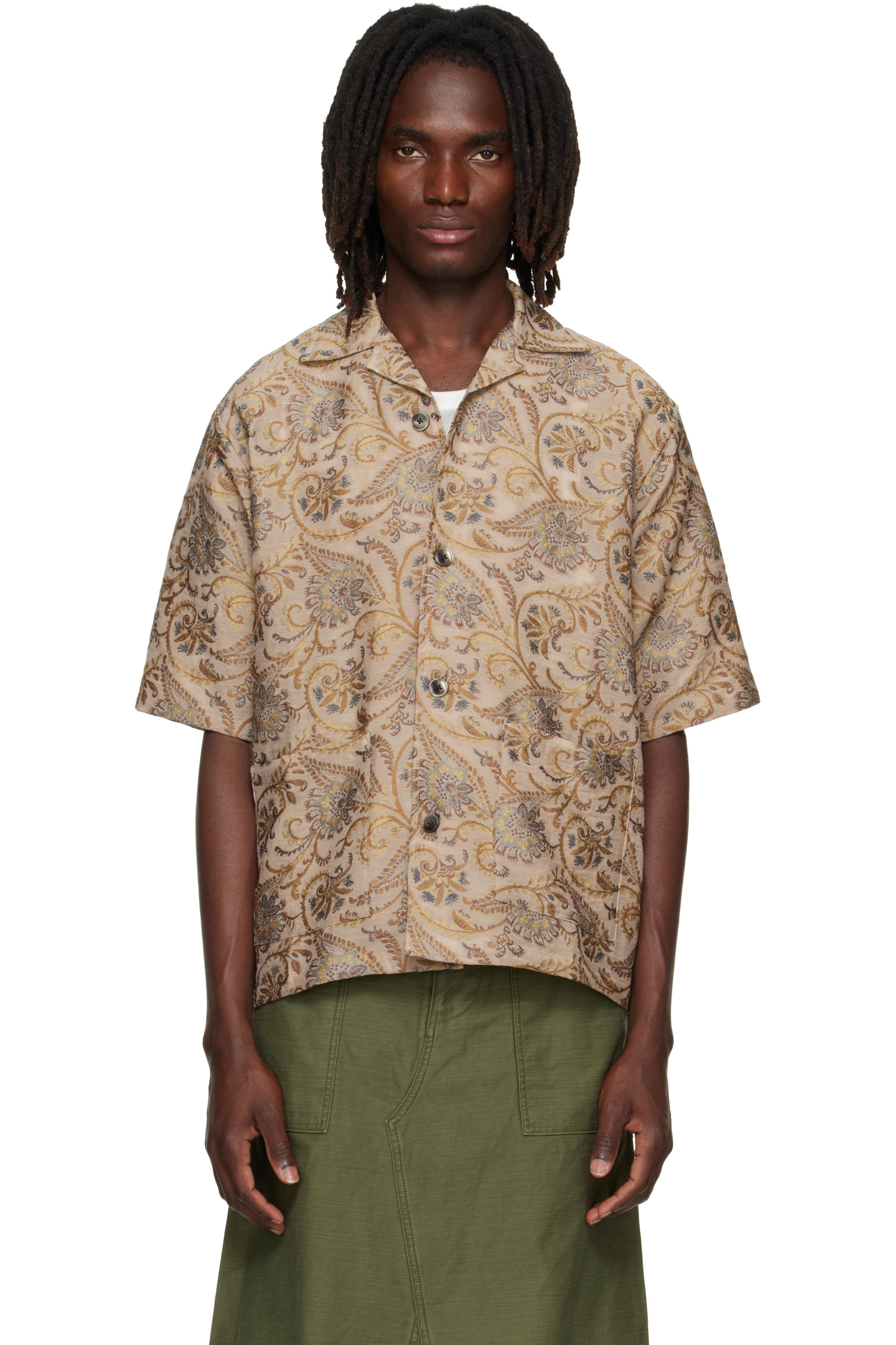 Needles - 驼色 Paisley Jacquard Cabana 衬衫