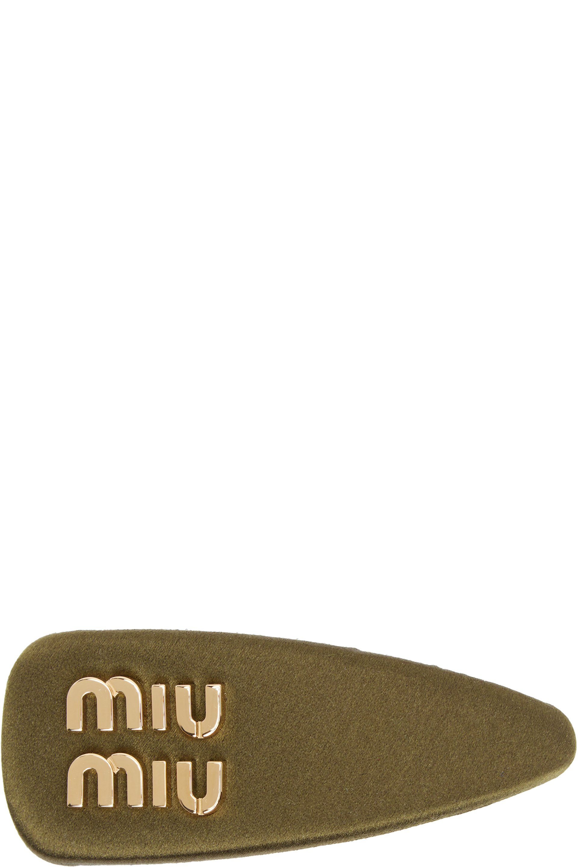 Miu Miu - Barrette kaki en satin