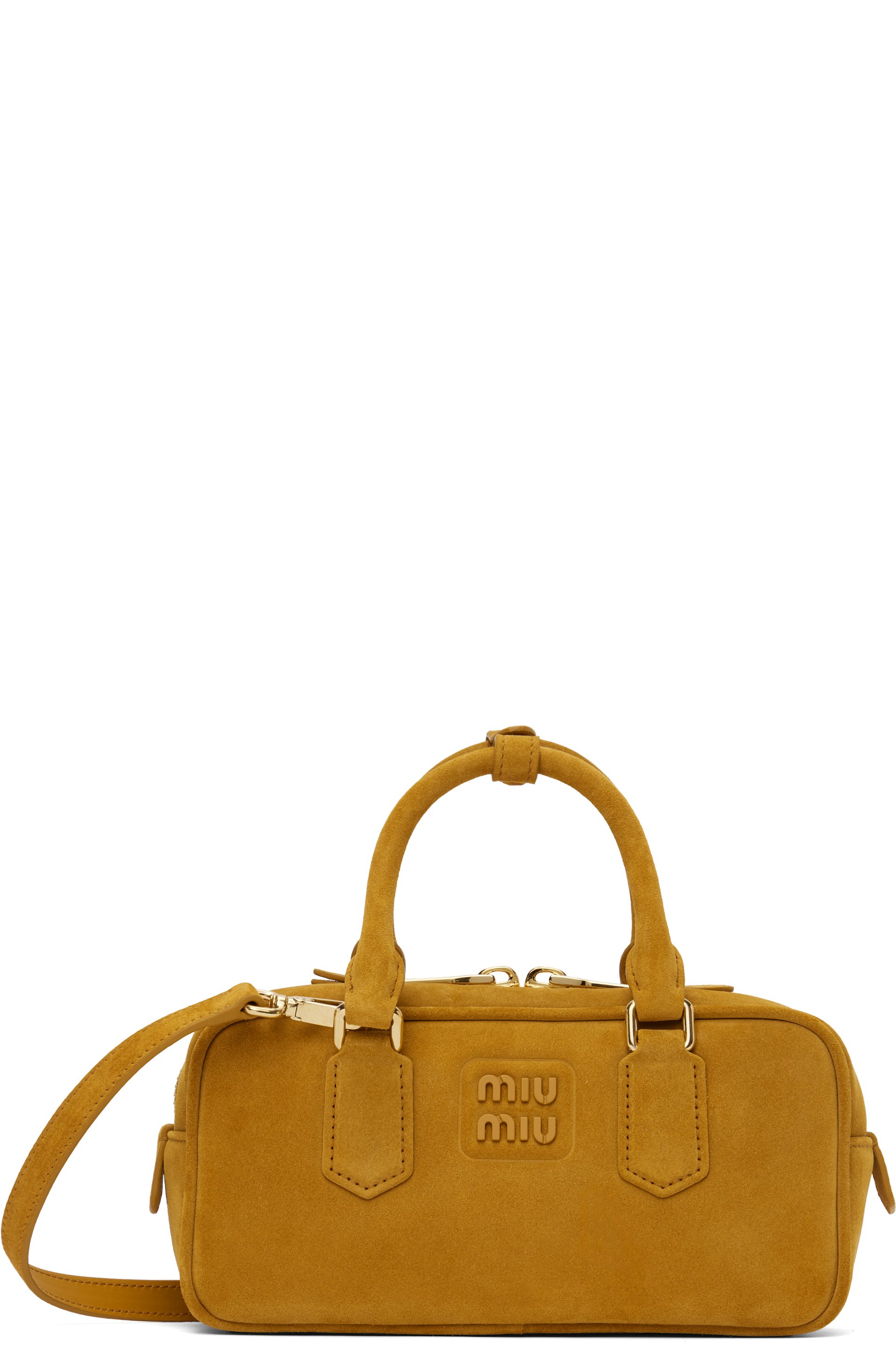 Miu Miu - Sac à main rembourré Arcadie brun clair en suède