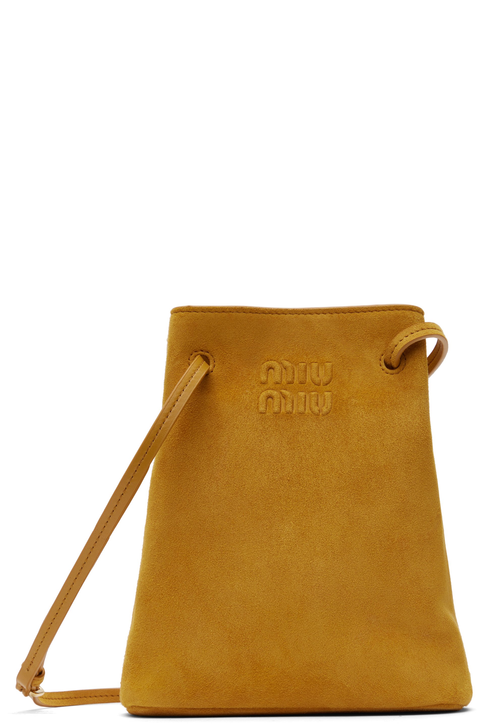 Miu Miu - Sac brun clair en suède