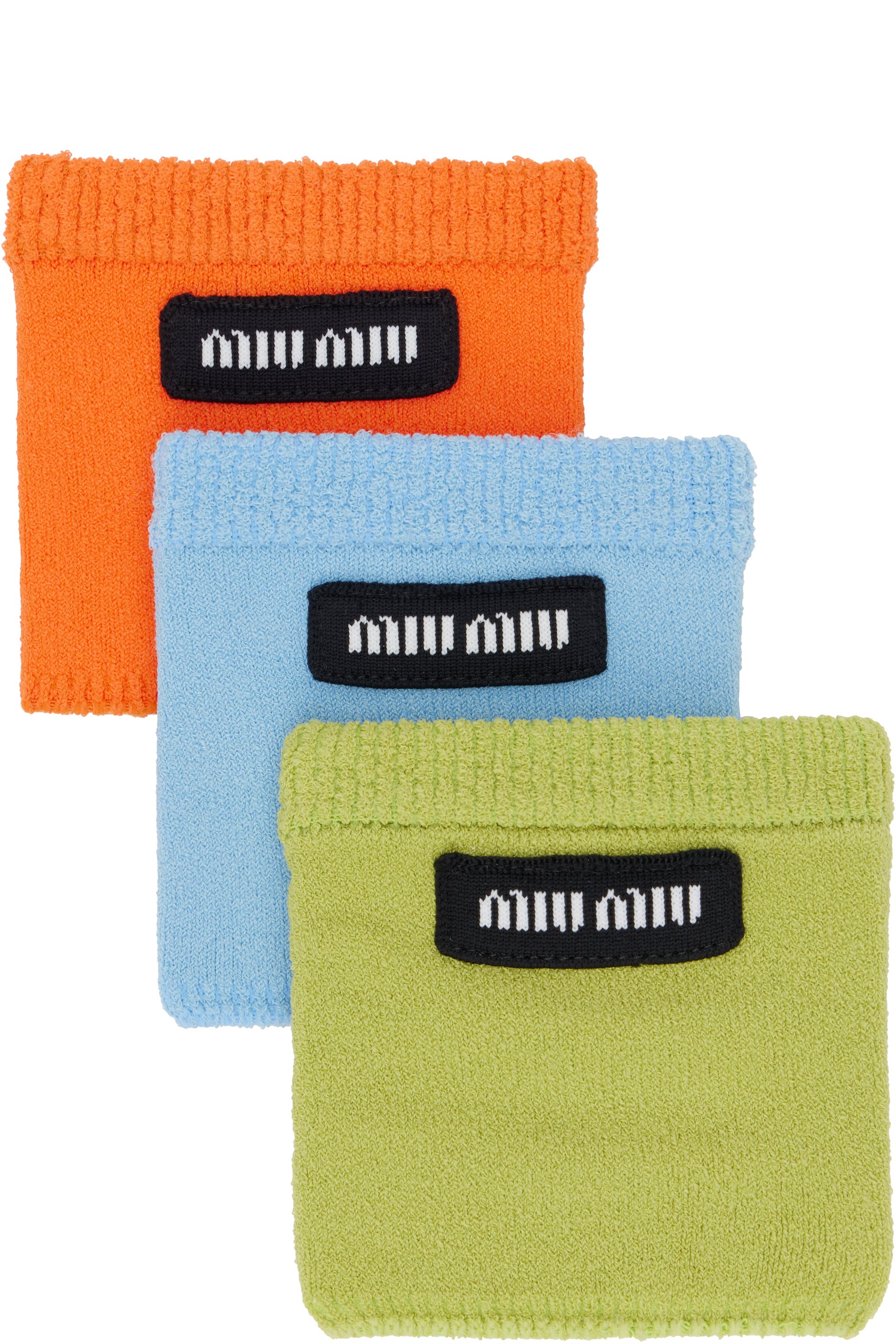 Miu Miu - Ensemble de trois paires de chaussettes sans bout multicolore en viscose