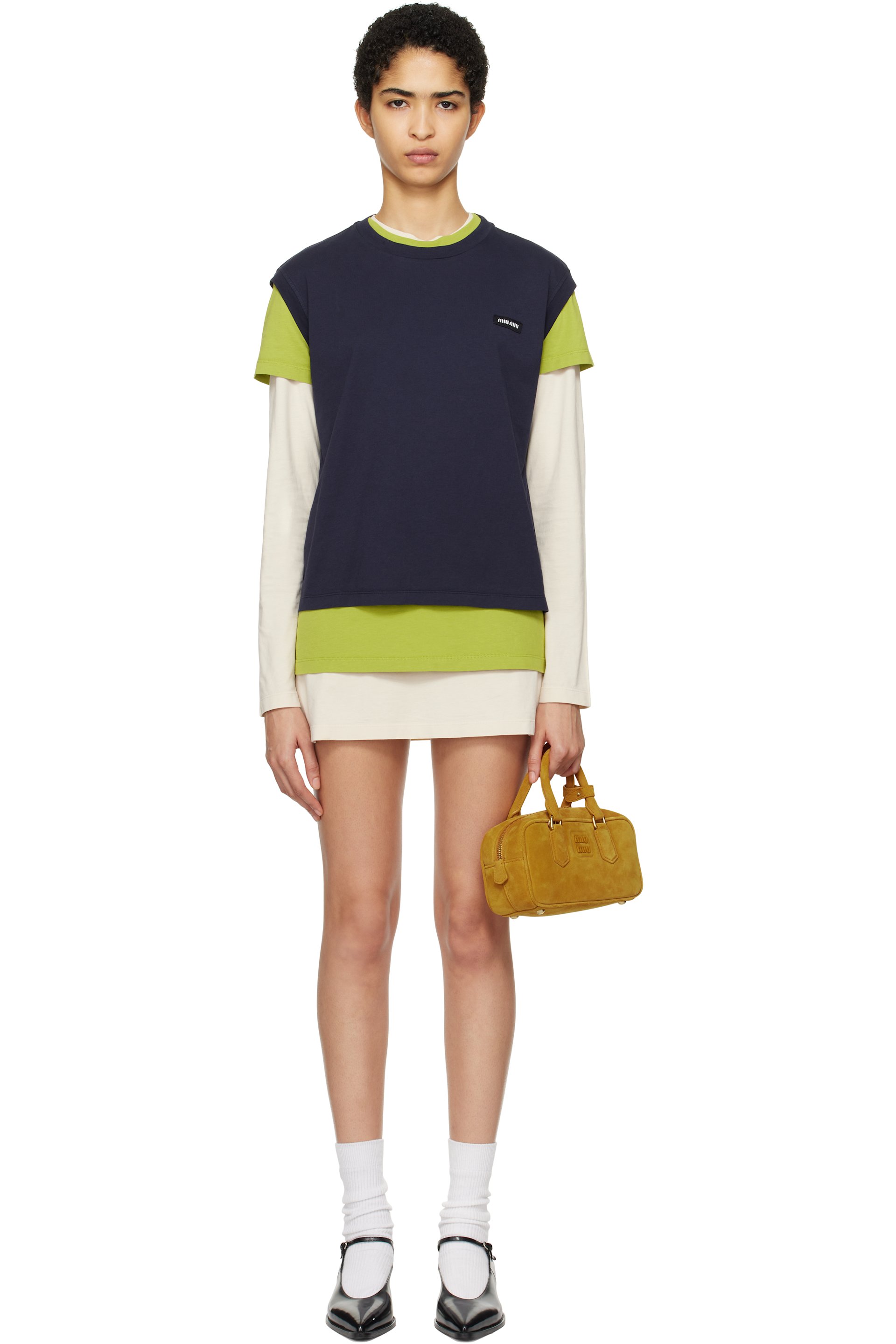 Miu Miu - Ensemble de trois t-shirts multicolore en jersey
