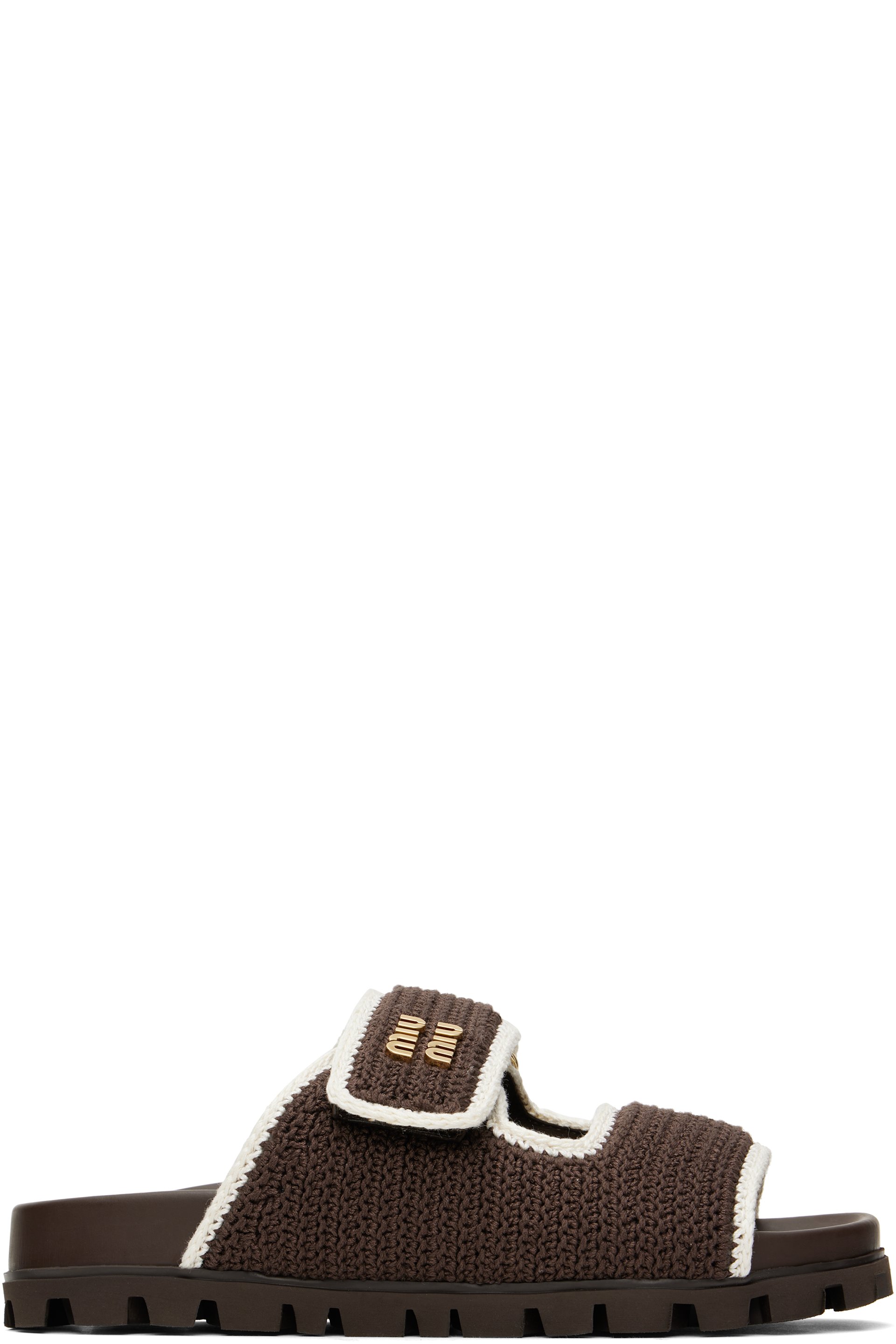 Miu Miu - Sandales brunes en crochet