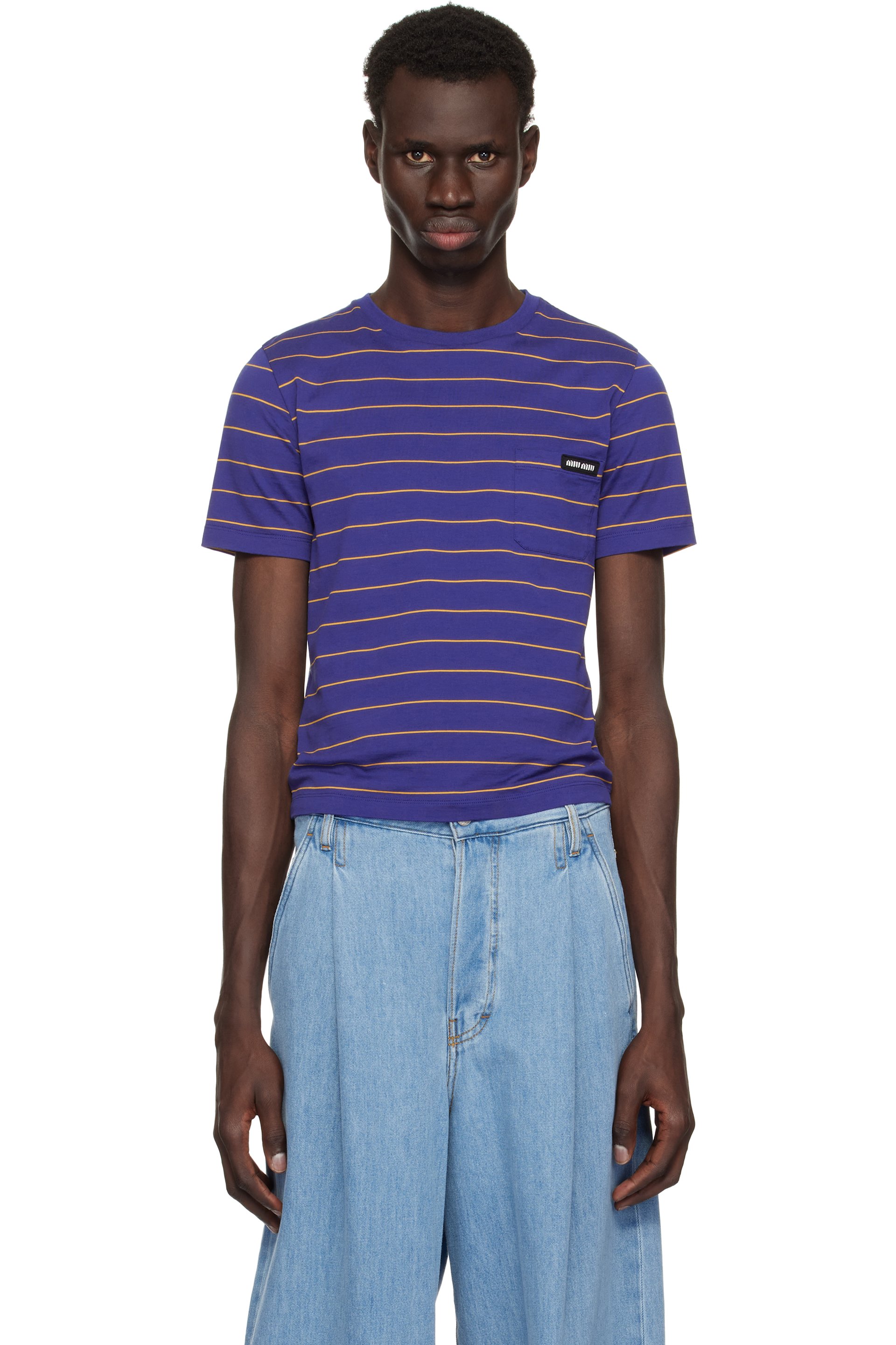 Miu Miu - T-shirt bleu en jersey