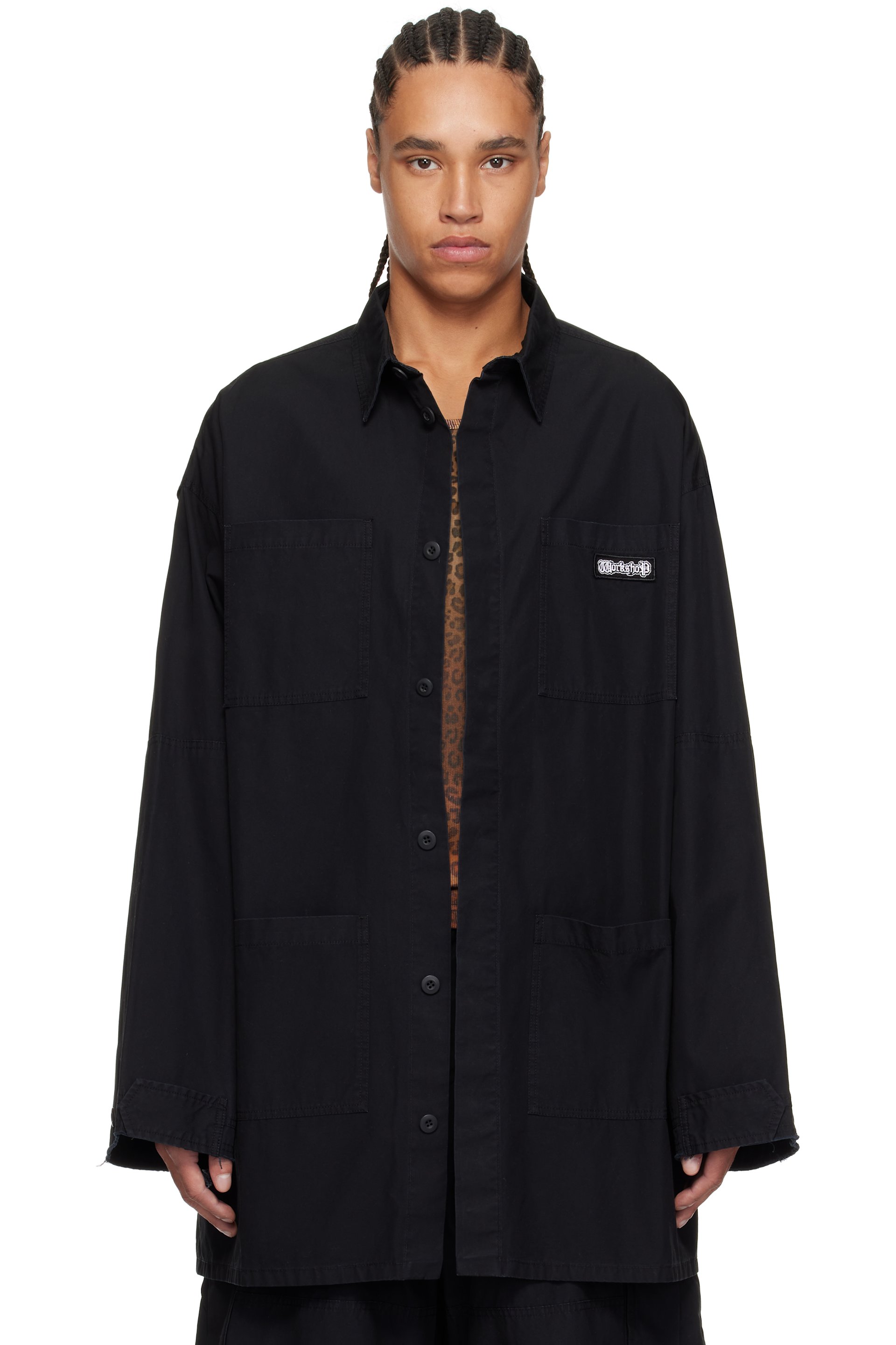 032c - Black Intermission Cargo Overshirt