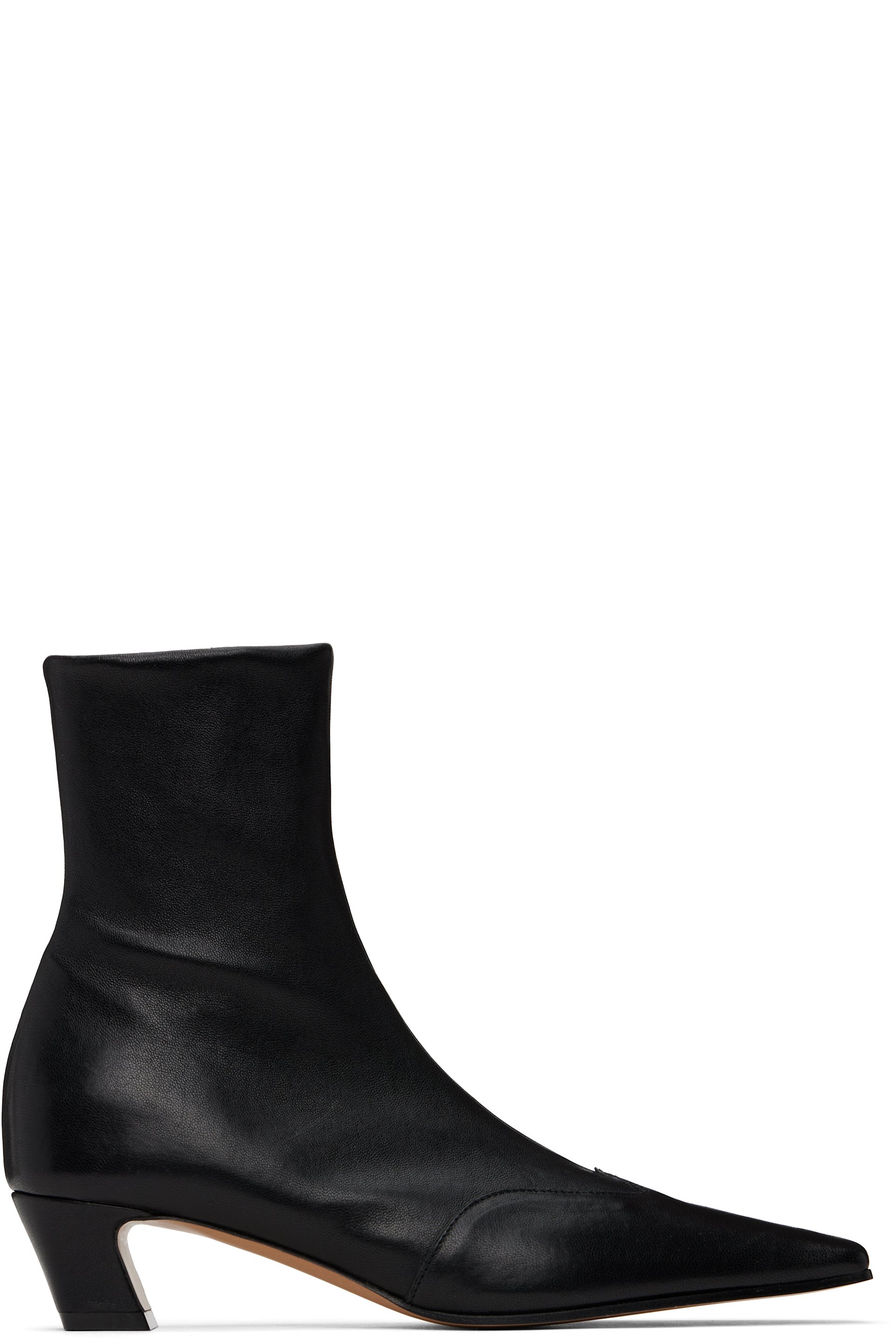 KHAITE - Bottines Nevada noires en cuir extensible