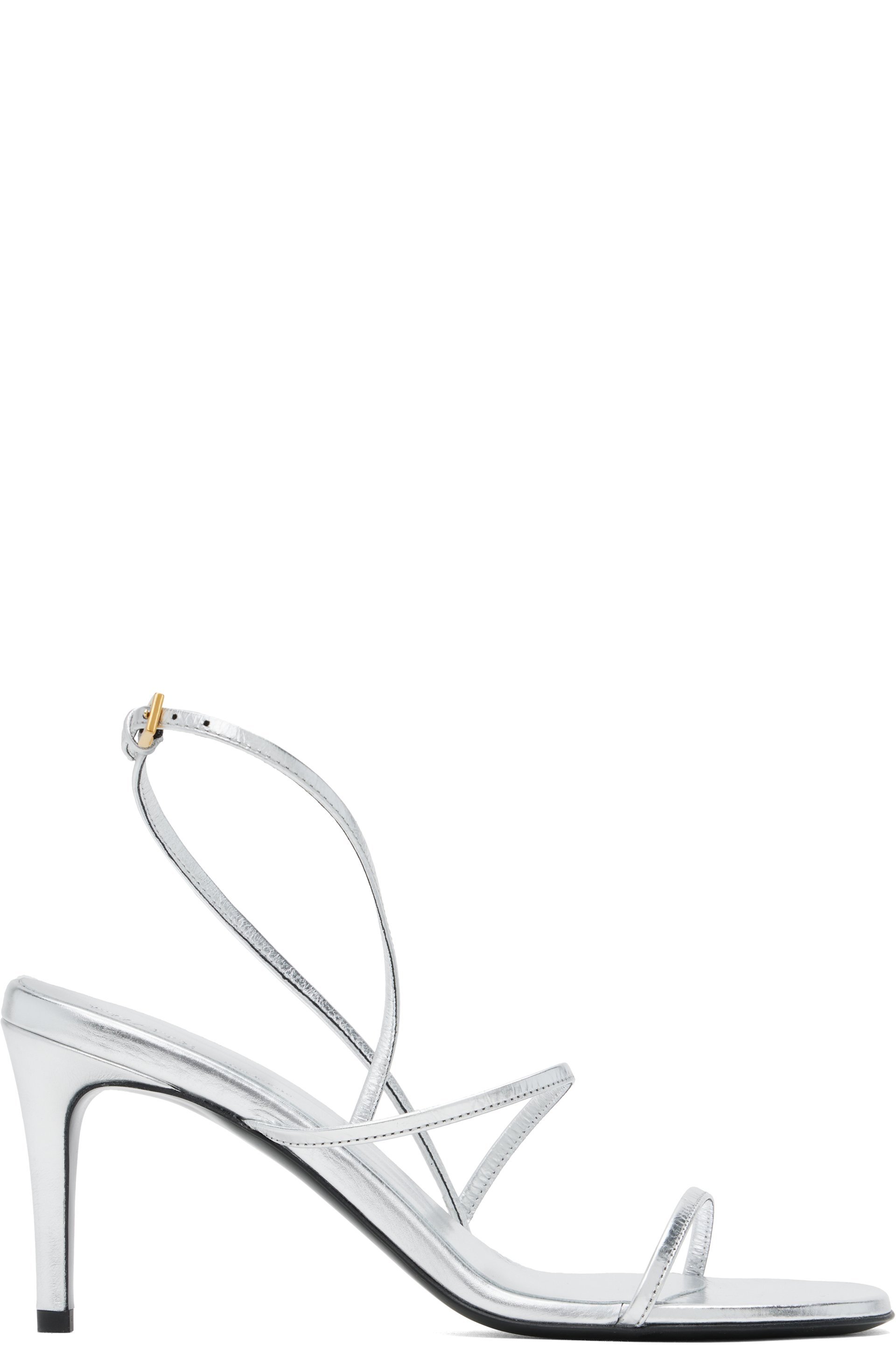 KHAITE - Silver Loop Heeled Sandals