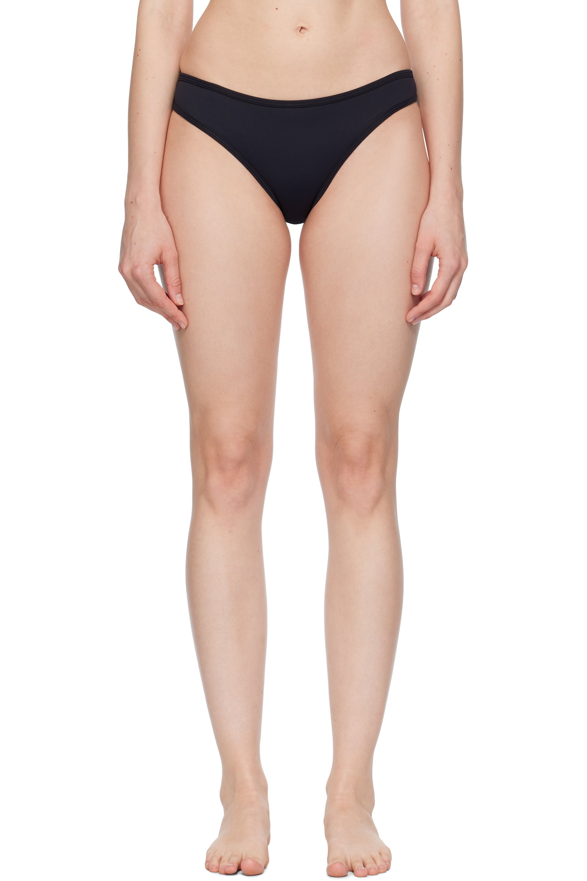 Baserange - Culotte de bikini noire à découpe en forme de cœur