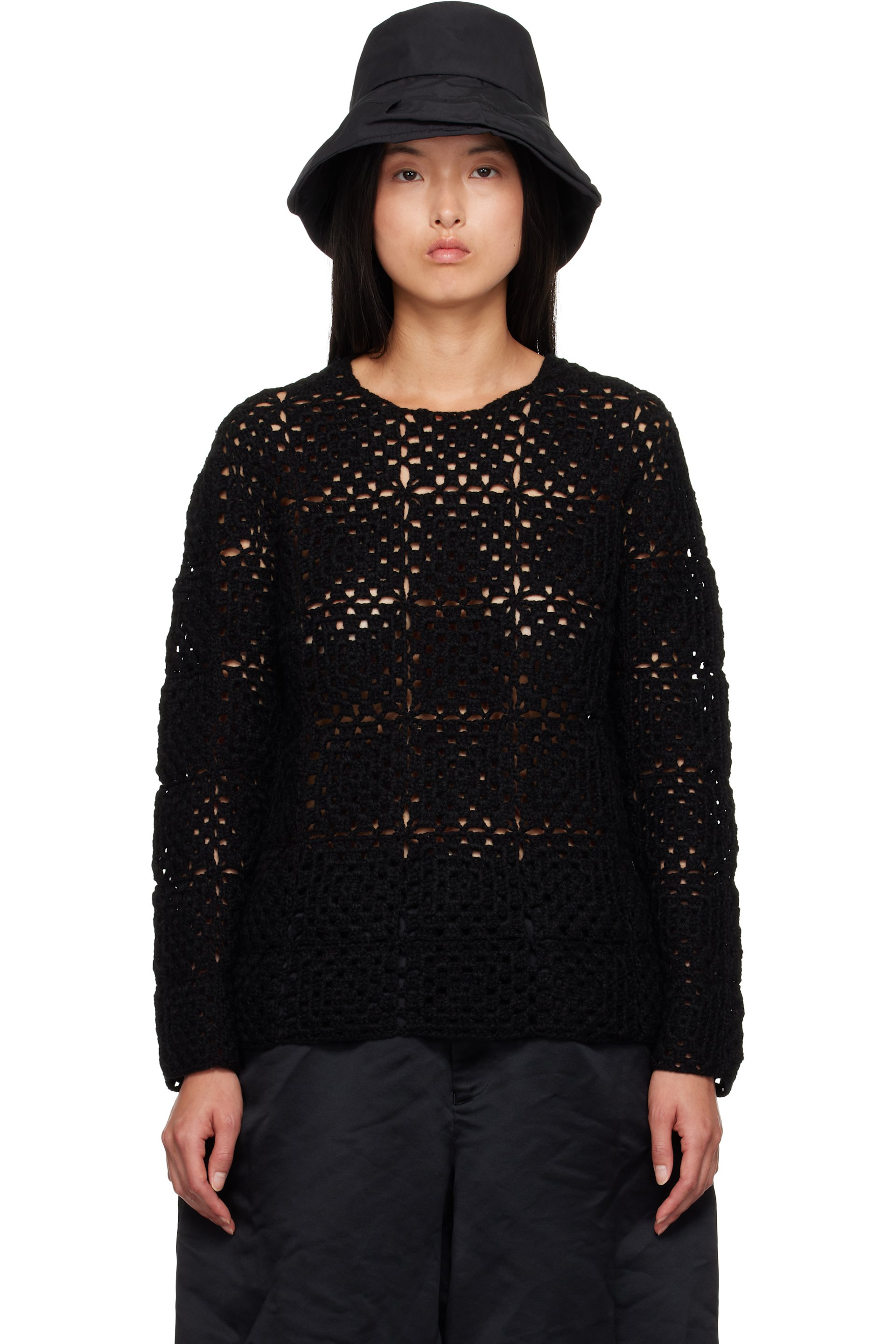 Black Comme des Garçons - Pull noir en crochet