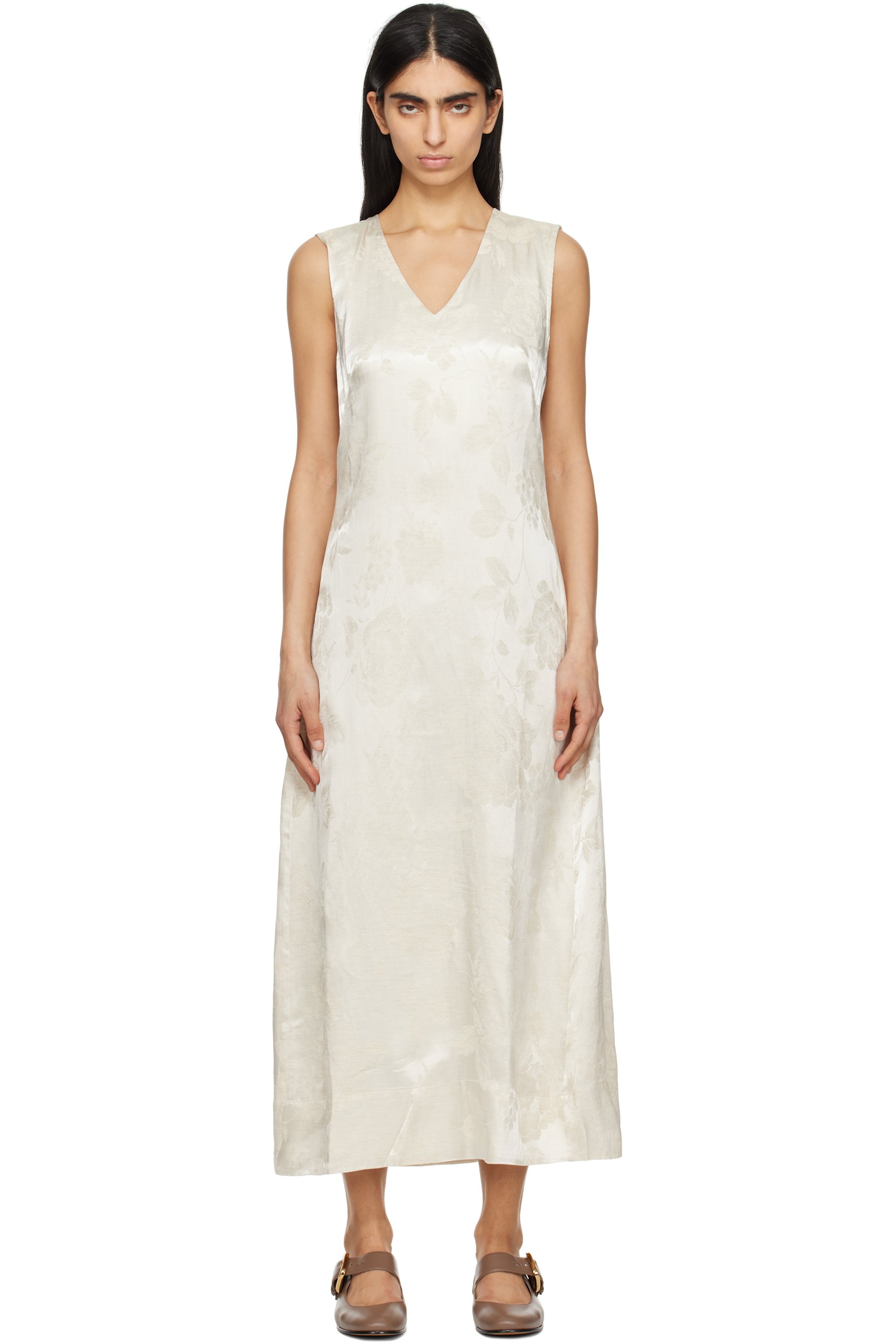 Holzweiler - Off-White Luka Jacquard Maxi Dress
