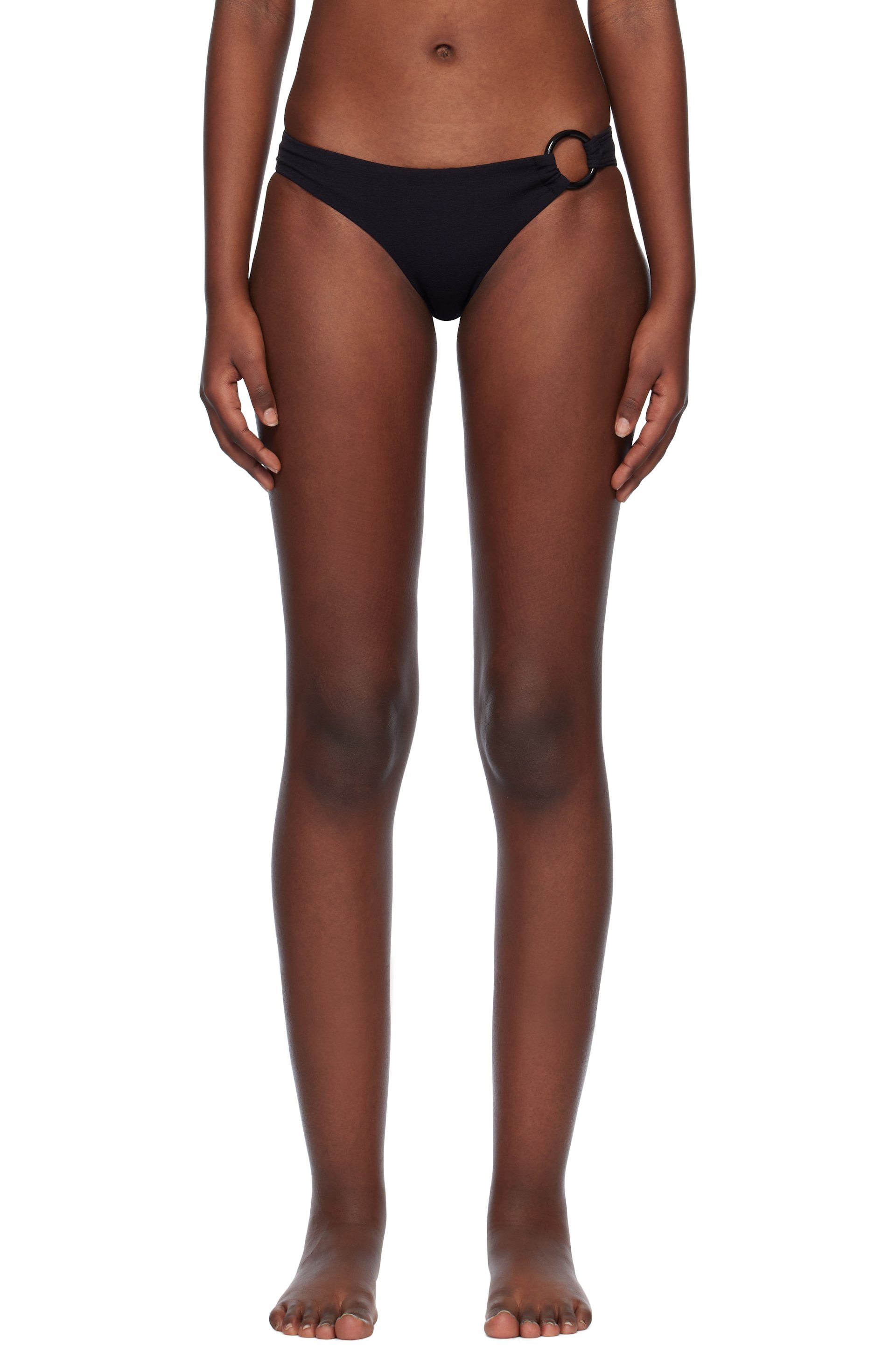 Matteau - Culotte de bikini noire à anneau circulaire